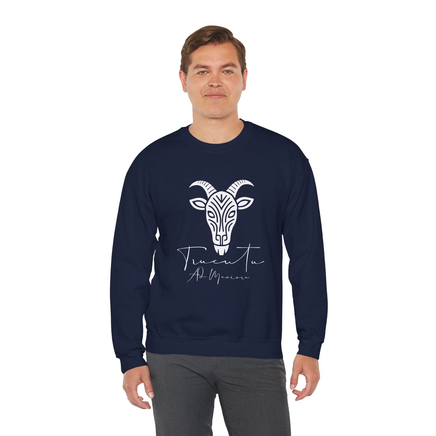Felpa Unisex TRUCUTU con Simbolo della Capra – Stile Boho Festival | Regalo per Amanti della Natura | Morbida e Comoda