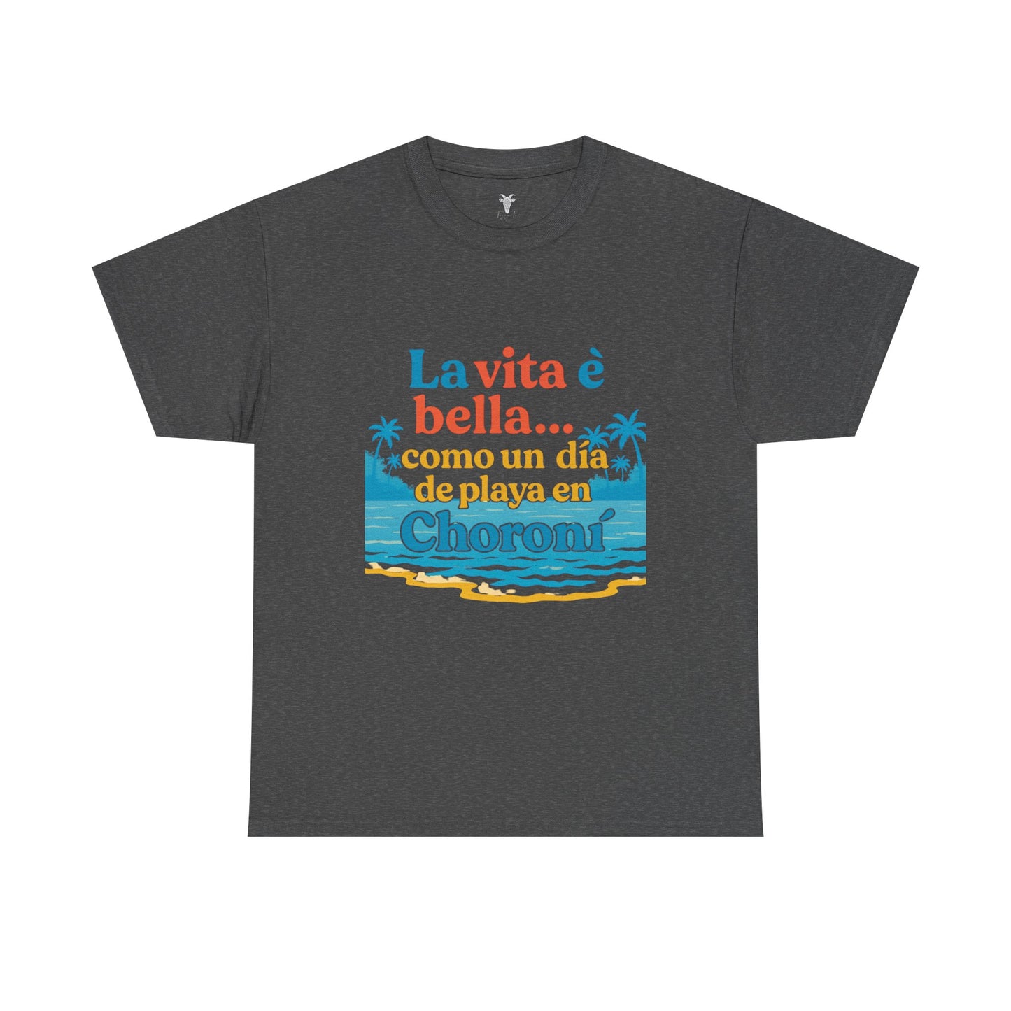 TRUCUTU “La Vita È Bella” Unisex Heavy Cotton Tee – Beach Life Shirt | Vacation Tee | Summer Apparel | Tropical Vibes Gift for Travel Lovers