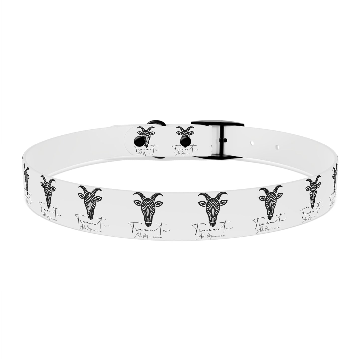 Collare Bianco per Cani con Logo Capra TRUCUTU – Accessorio Elegante e Regolabile, Idea Regalo per Amanti degli Animali, Perfetto per Eventi Speciali