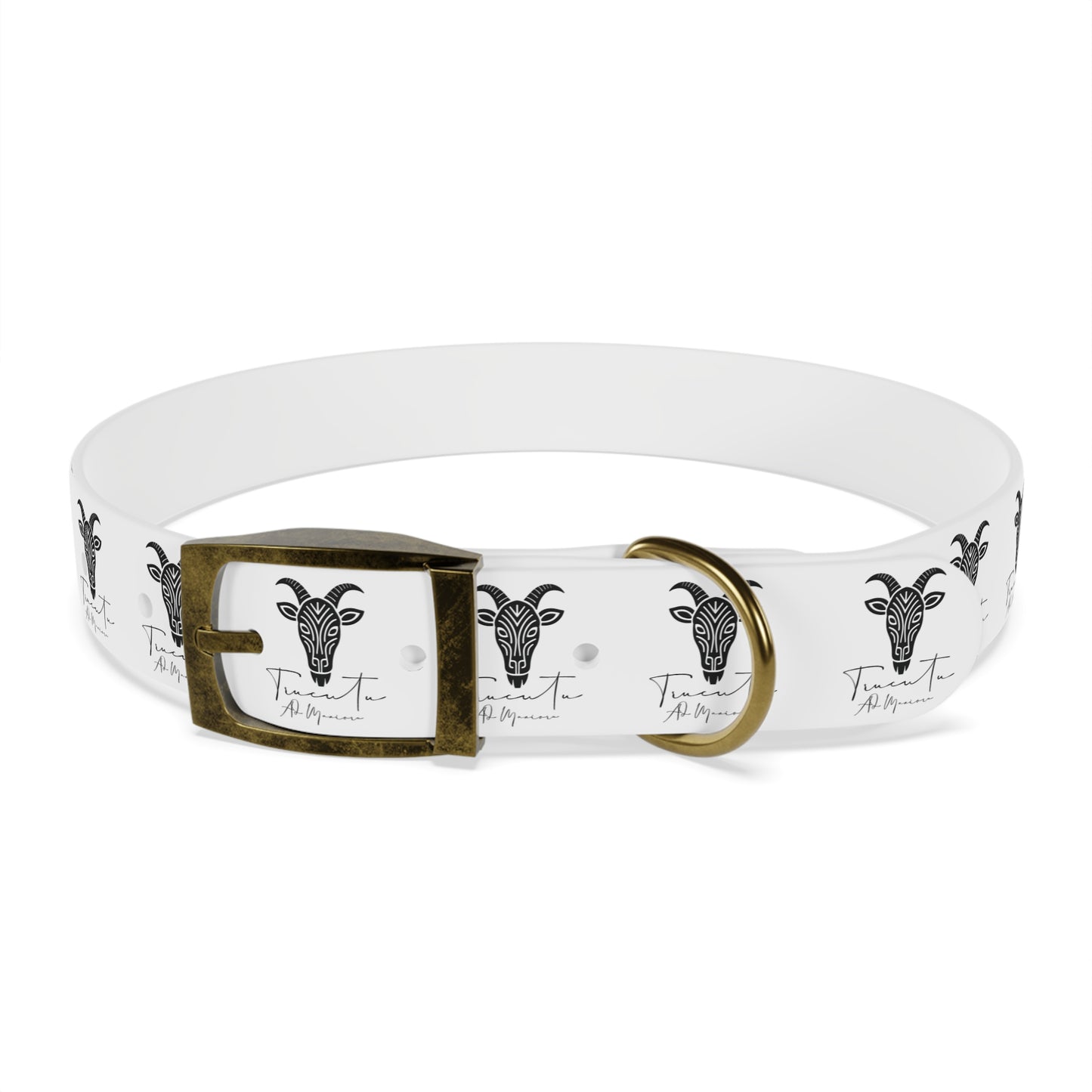 Collare Bianco per Cani con Logo Capra TRUCUTU – Accessorio Elegante e Regolabile, Idea Regalo per Amanti degli Animali, Perfetto per Eventi Speciali