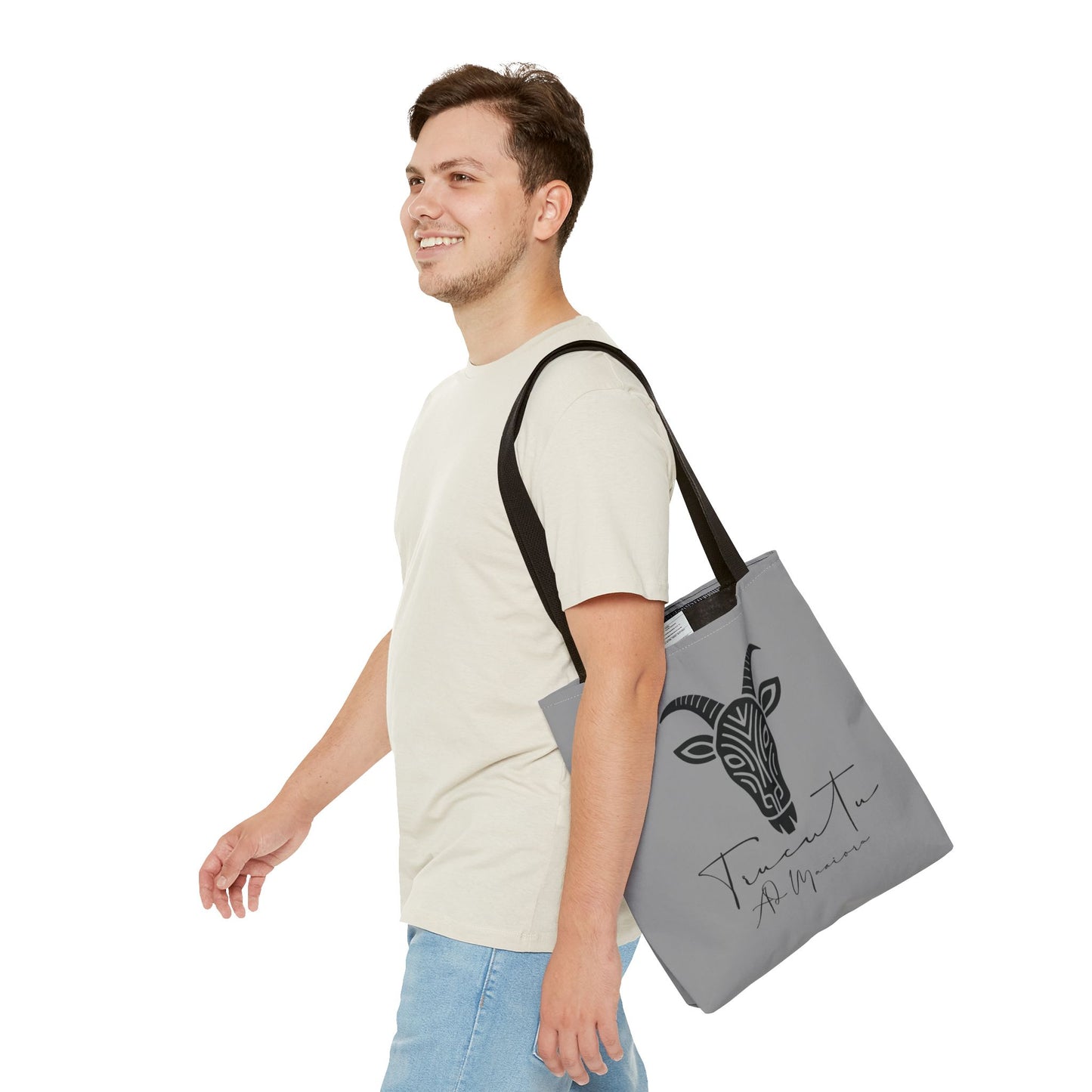 Borsa Tote TRUCUTU con Capra Tribale – Shopper Ecologica, Stile Boho Chic, Idea Regalo per Amanti degli Animali