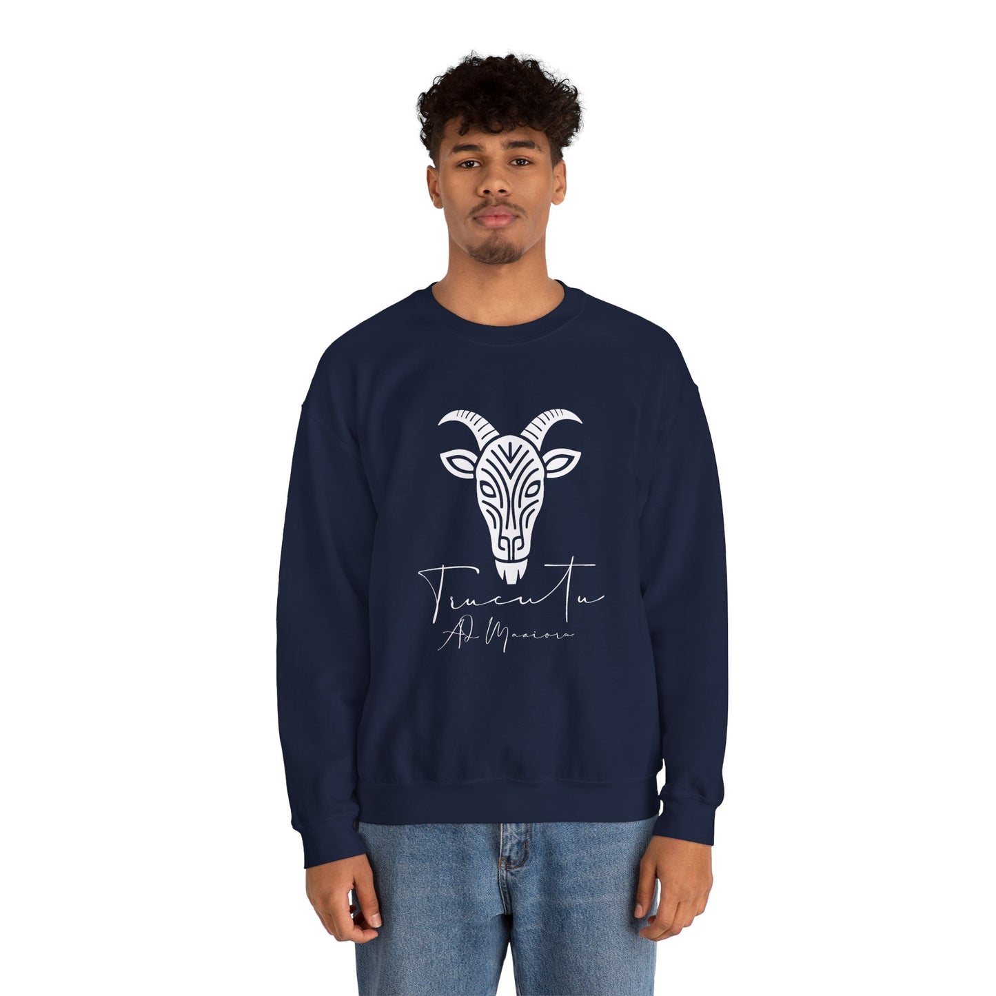 Felpa Unisex TRUCUTU con Simbolo della Capra – Stile Boho Festival | Regalo per Amanti della Natura | Morbida e Comoda