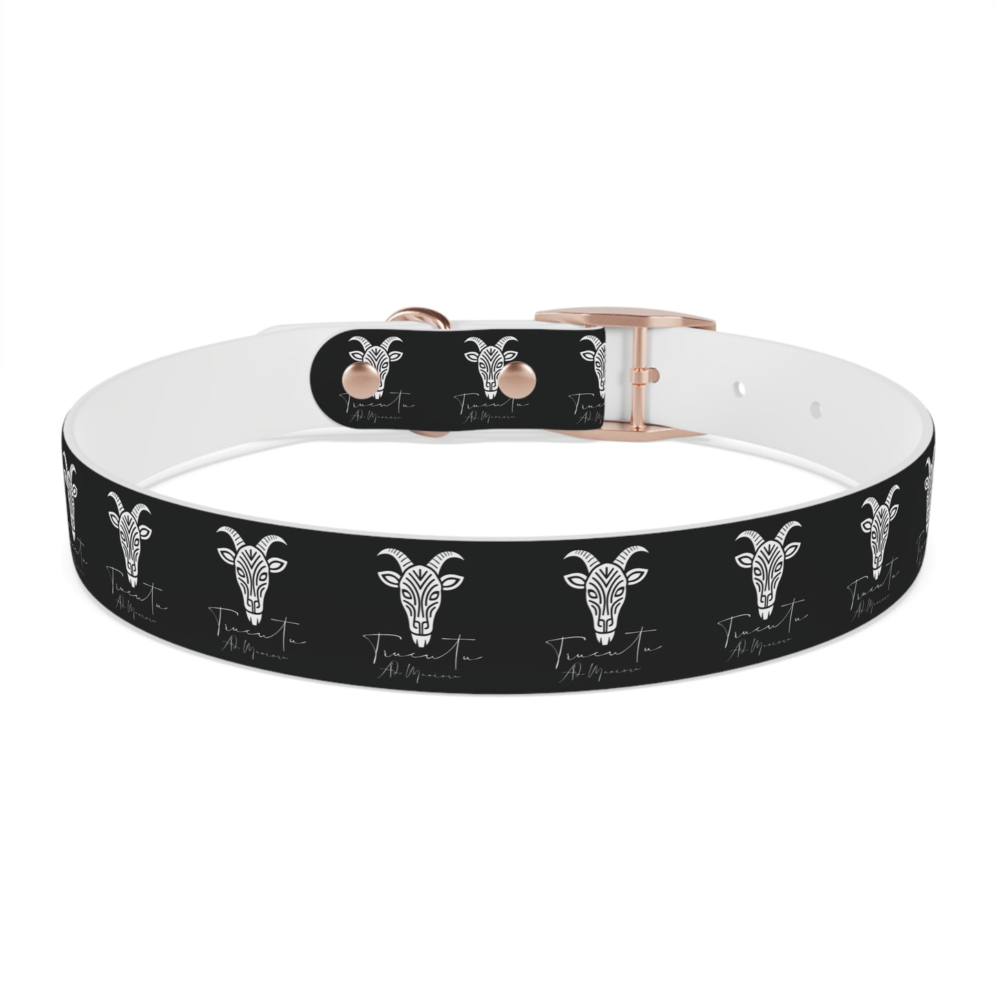 Collare Nero per Cani con Logo Capra TRUCUTU – Accessorio Regolabile di Tendenza, Idea Regalo per Amanti degli Animali, Perfetto per Festività e Occasioni Speciali