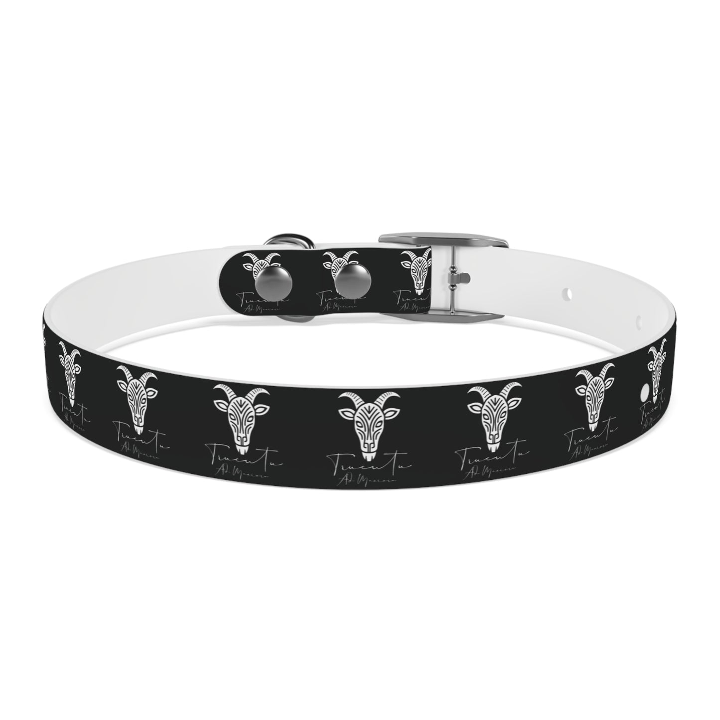 Collare Nero per Cani con Logo Capra TRUCUTU – Accessorio Regolabile di Tendenza, Idea Regalo per Amanti degli Animali, Perfetto per Festività e Occasioni Speciali