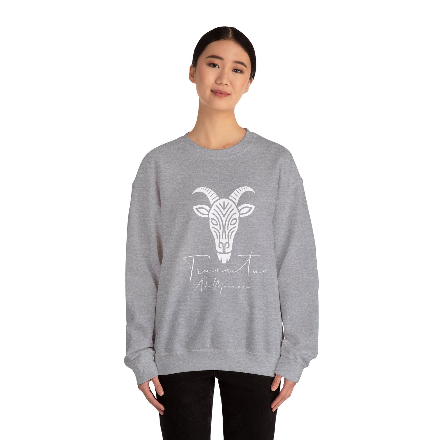 Felpa Unisex TRUCUTU con Simbolo della Capra – Stile Boho Festival | Regalo per Amanti della Natura | Morbida e Comoda