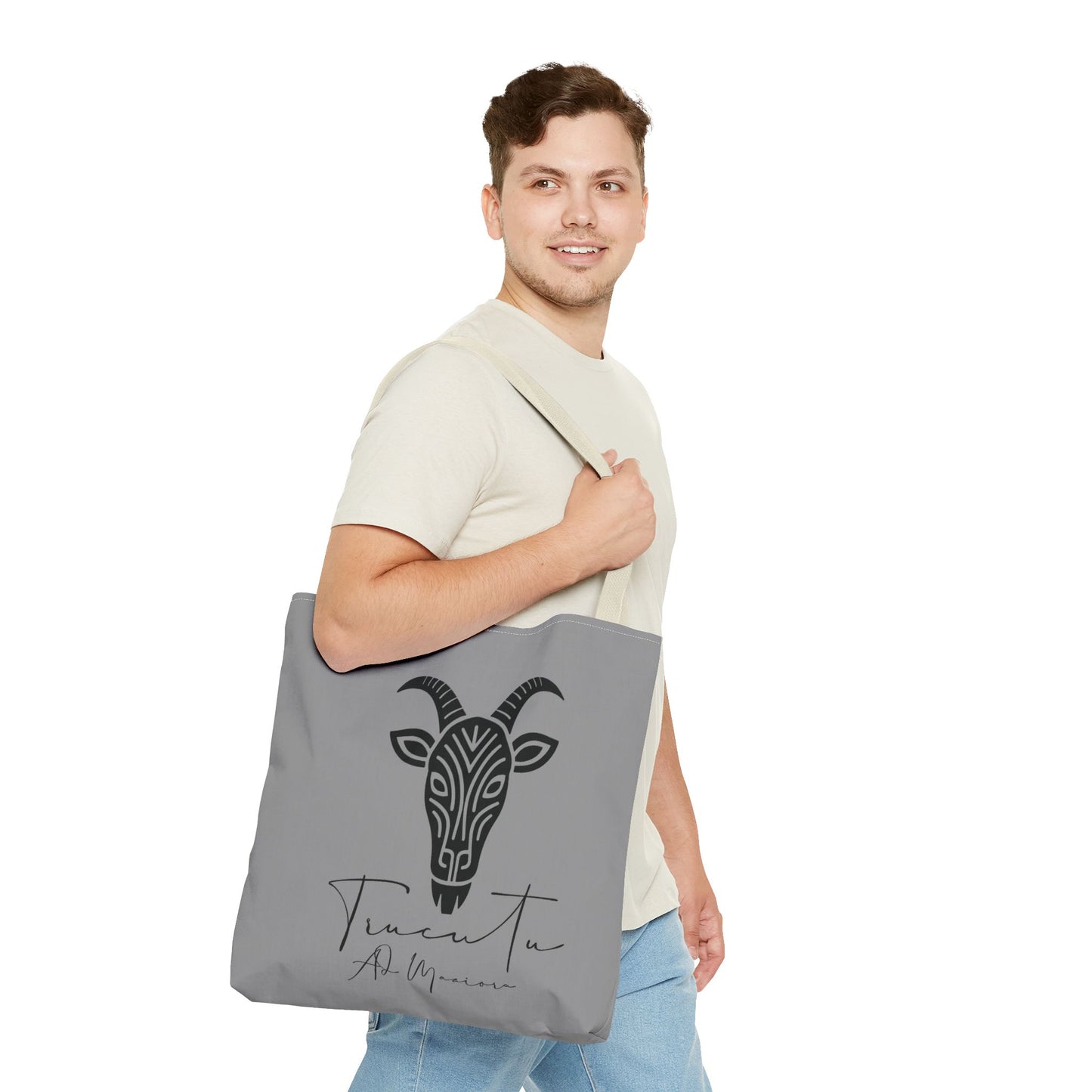 Borsa Tote TRUCUTU con Capra Tribale – Shopper Ecologica, Stile Boho Chic, Idea Regalo per Amanti degli Animali