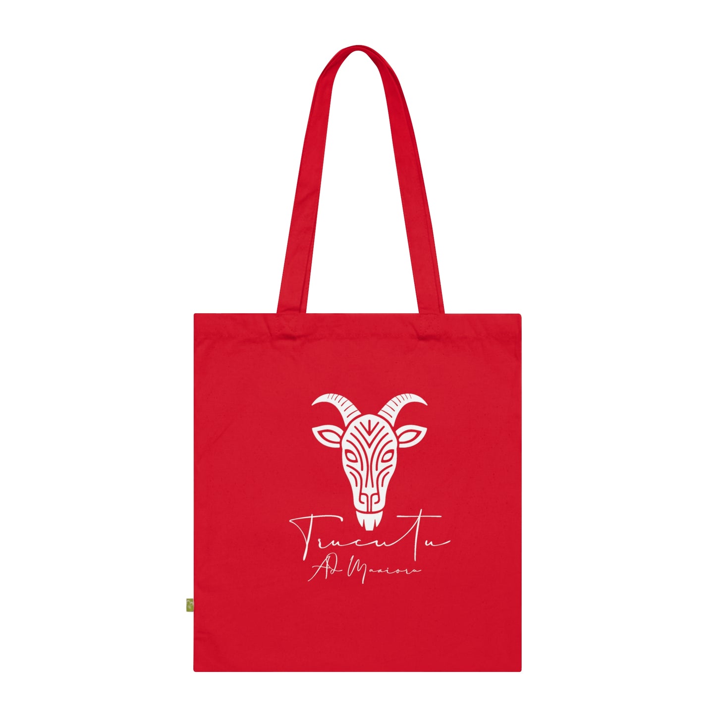 Borsa in Tela con Design Capra TRUCUTU – Stile Boho in Nero, Rosso e French Navy, Shopper Eco-Friendly, Idea Regalo per Amanti degli Animali e Moda Sostenibile
