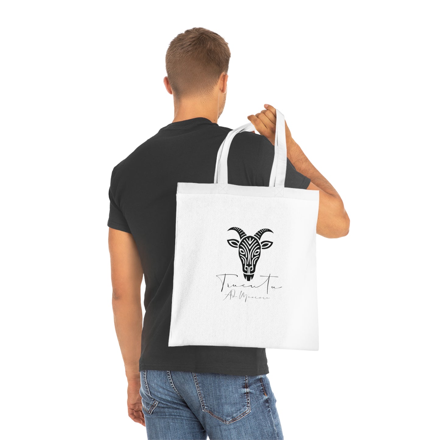 Borsa Tote Bianca in Cotone con TrucuTu – Shopper Ecologica, Stile Boho, Mare, Regalo per Amanti degli Animali