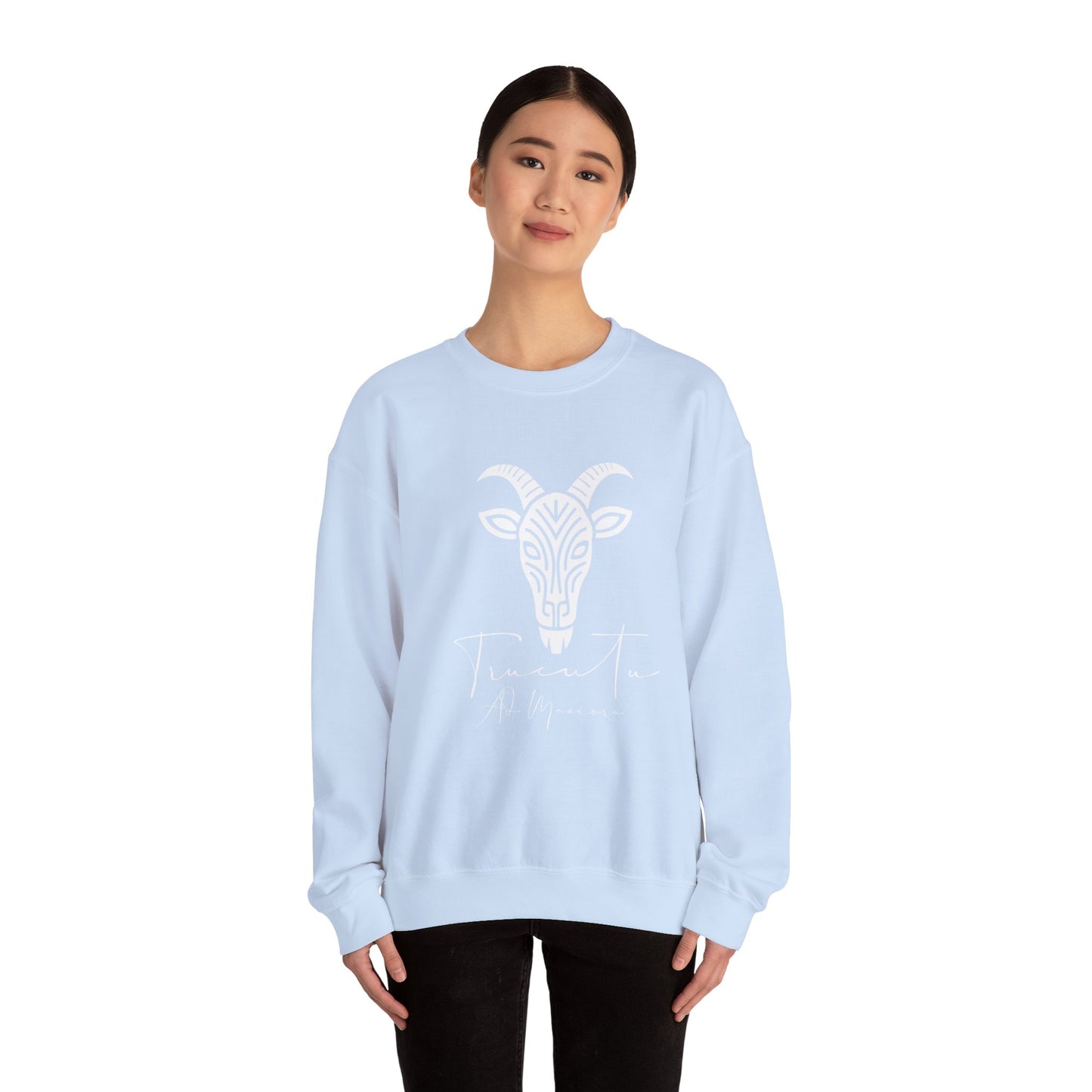 Felpa Unisex TRUCUTU con Simbolo della Capra – Stile Boho Festival | Regalo per Amanti della Natura | Morbida e Comoda