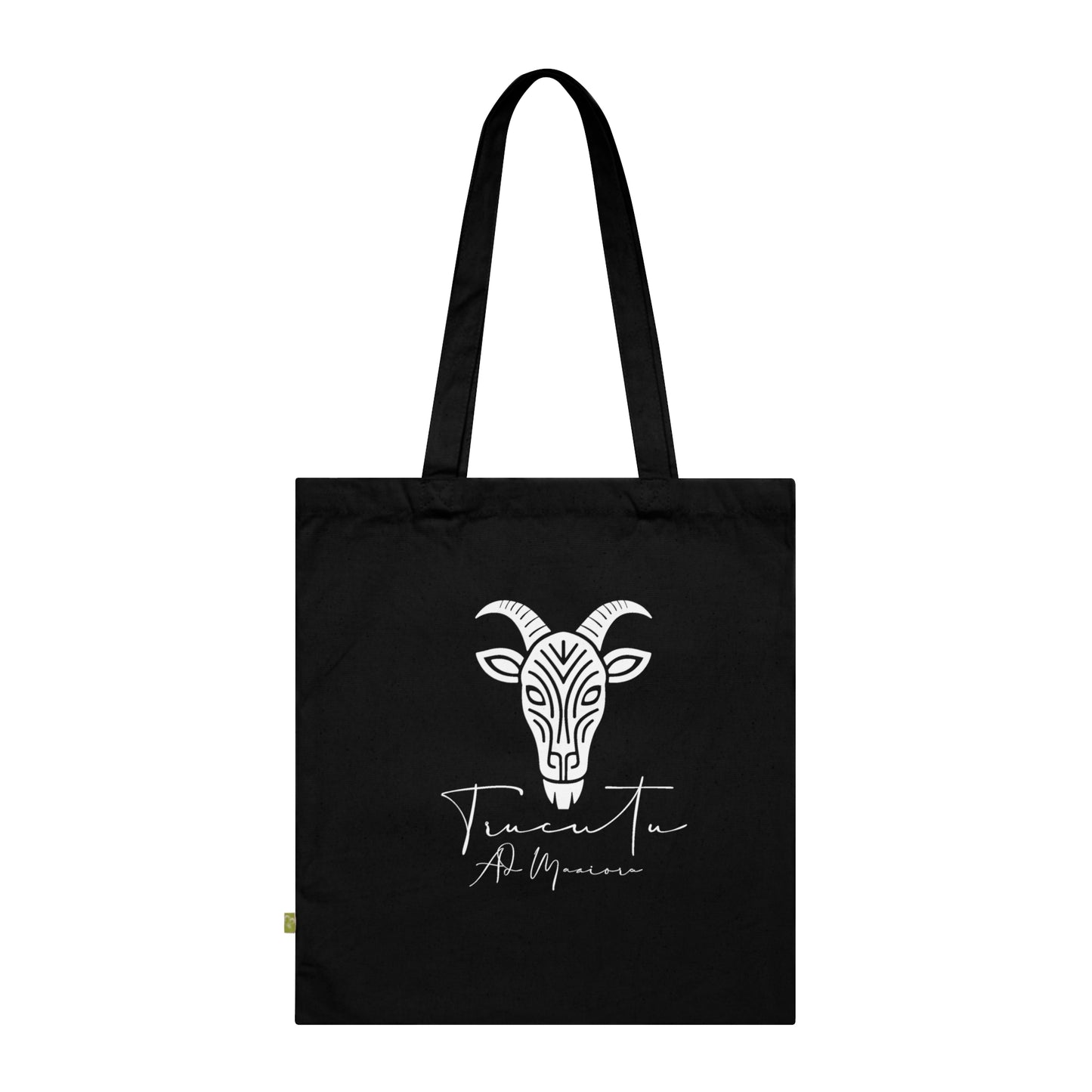 Borsa in Tela con Design Capra TRUCUTU – Stile Boho in Nero, Rosso e French Navy, Shopper Eco-Friendly, Idea Regalo per Amanti degli Animali e Moda Sostenibile