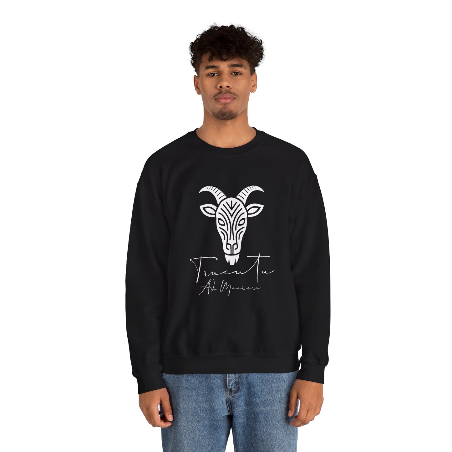 Felpa Unisex TRUCUTU con Simbolo della Capra – Stile Boho Festival | Regalo per Amanti della Natura | Morbida e Comoda