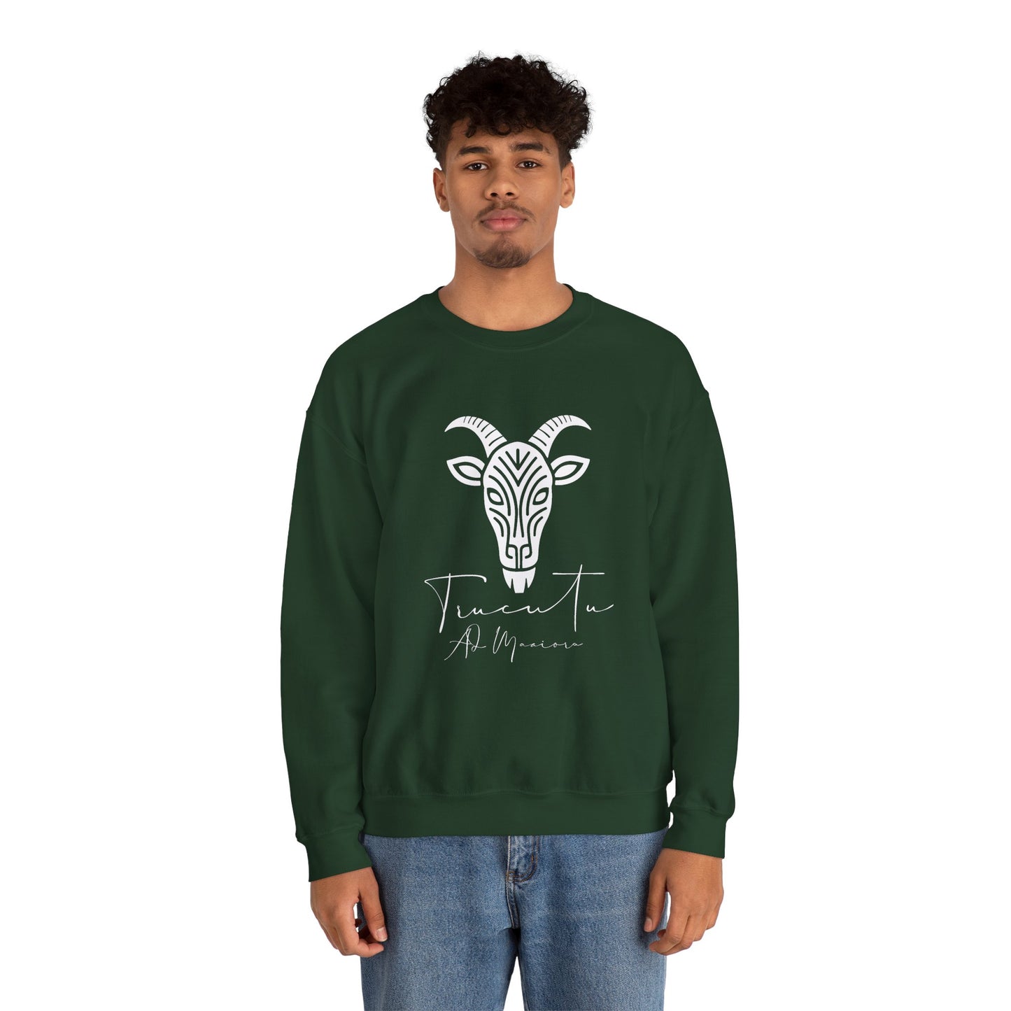 Felpa Unisex TRUCUTU con Simbolo della Capra – Stile Boho Festival | Regalo per Amanti della Natura | Morbida e Comoda
