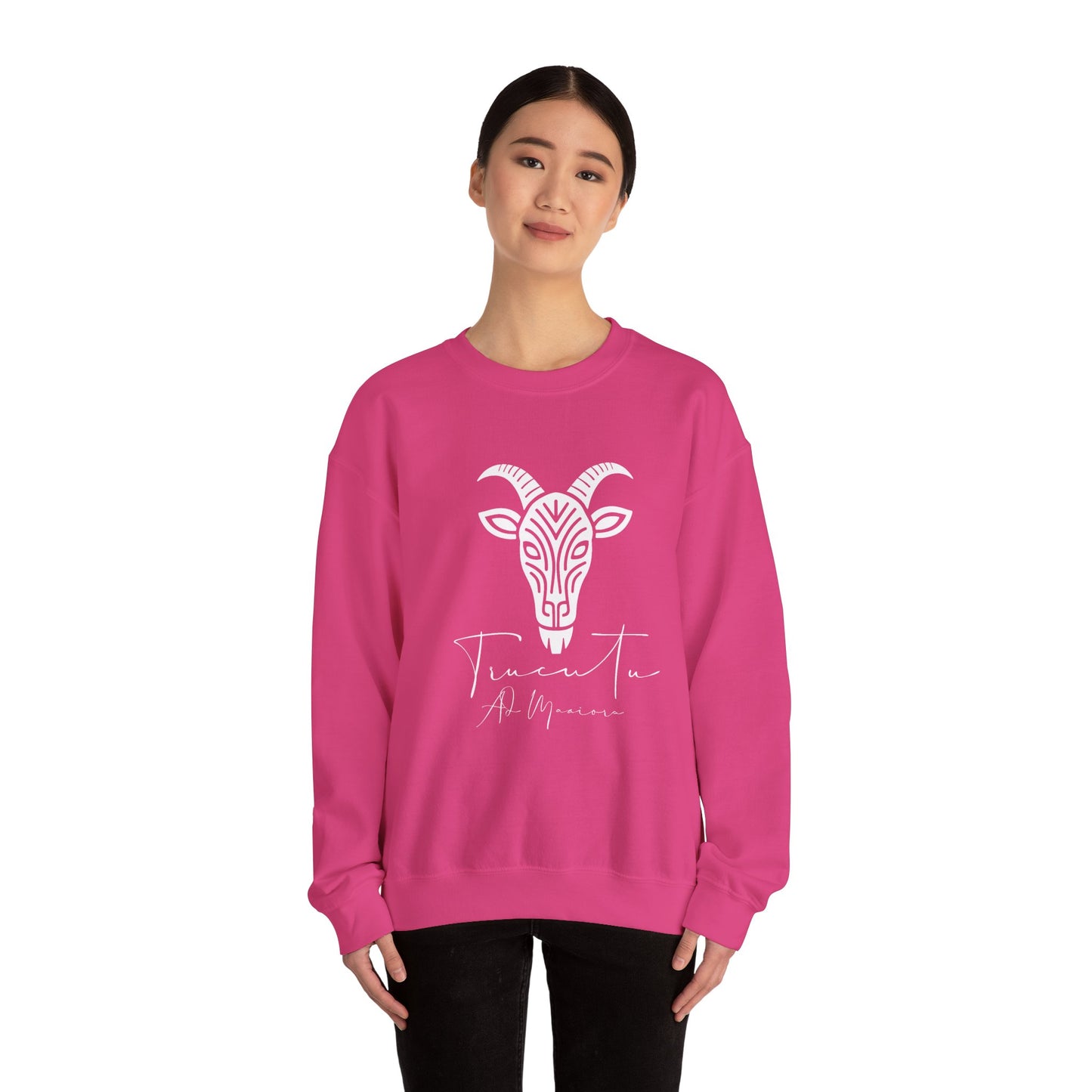 Felpa Unisex TRUCUTU con Simbolo della Capra – Stile Boho Festival | Regalo per Amanti della Natura | Morbida e Comoda
