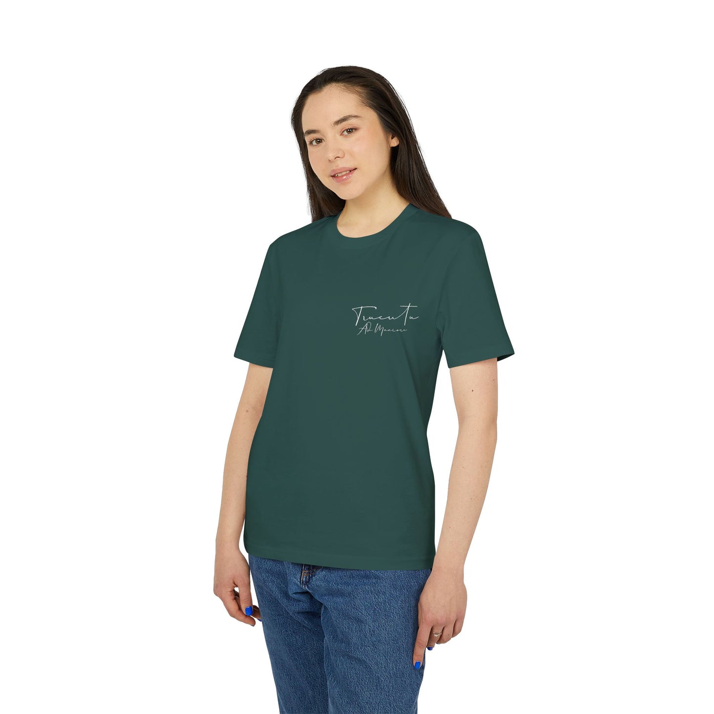 TRUCUTU Unisex T-Shirt – Casual Cotton Logo Shirt with Back Print & Front Signature | Everyday Streetwear Tee