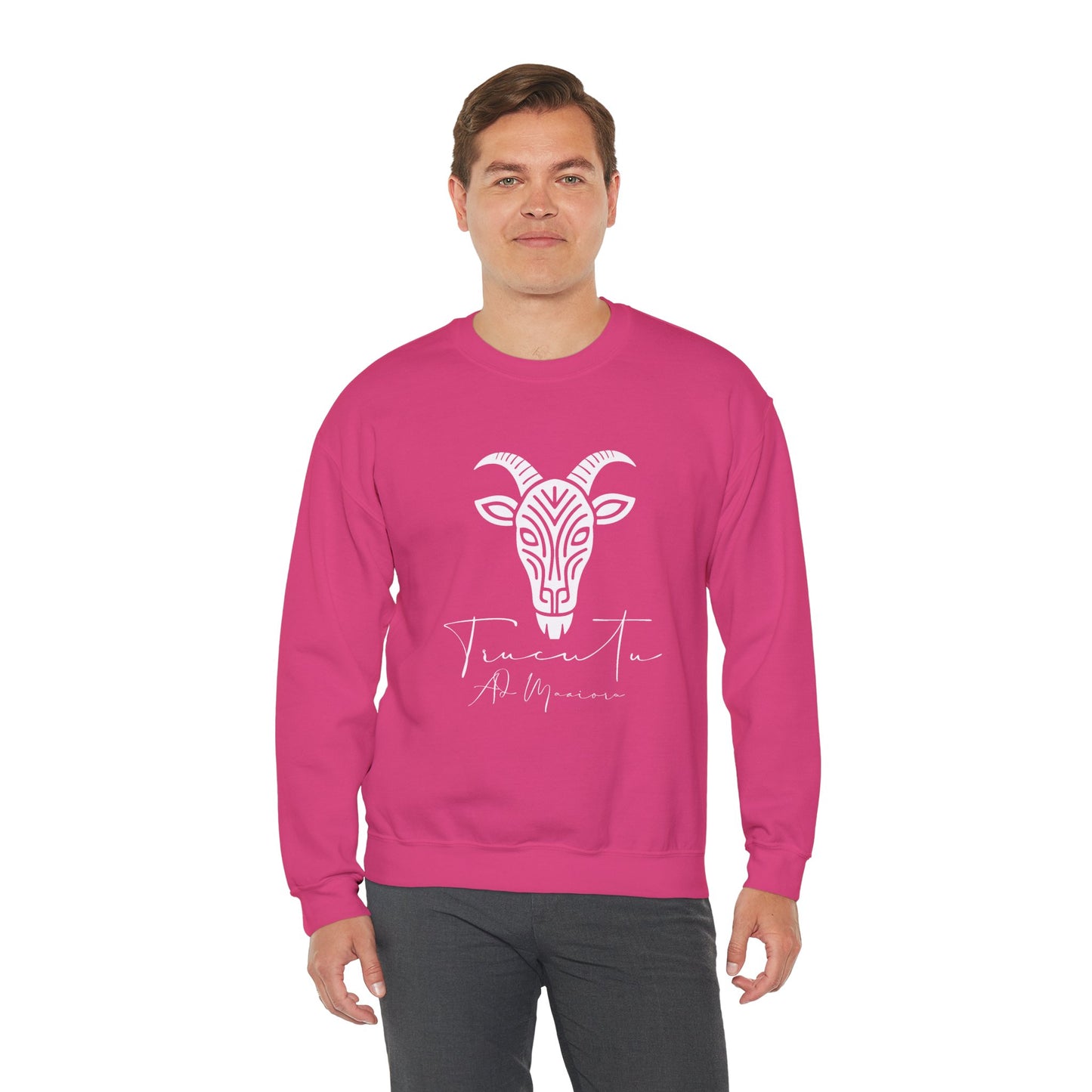 Felpa Unisex TRUCUTU con Simbolo della Capra – Stile Boho Festival | Regalo per Amanti della Natura | Morbida e Comoda