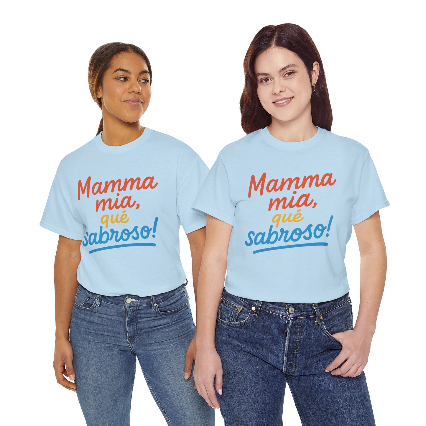 TRUCUTU “Mamma Mia, Qué Sabroso!” Unisex Tee – Funny Foodie Shirt | Casual Wear | Summer Vibes | Gift for Food Lovers | Conversation Starter