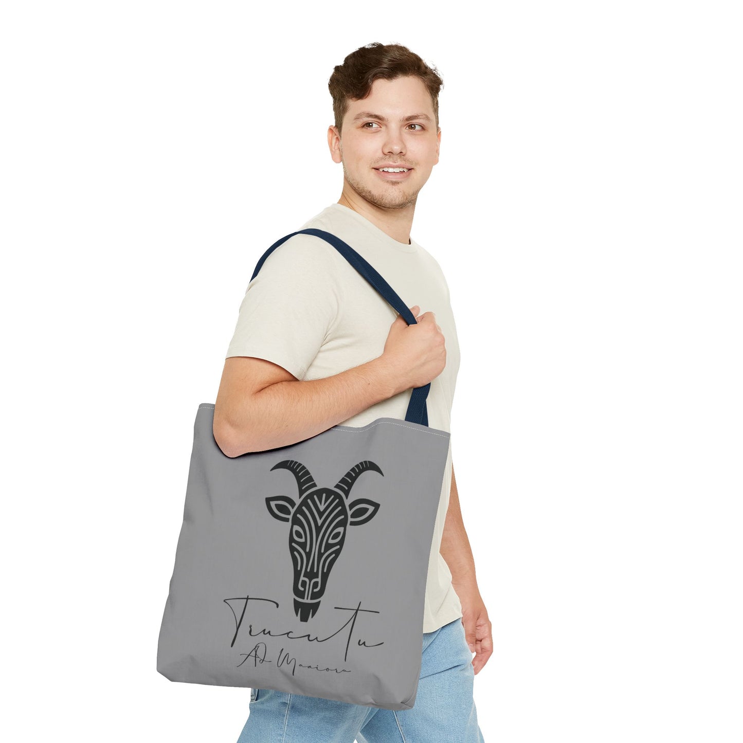 Borsa Tote TRUCUTU con Capra Tribale – Shopper Ecologica, Stile Boho Chic, Idea Regalo per Amanti degli Animali