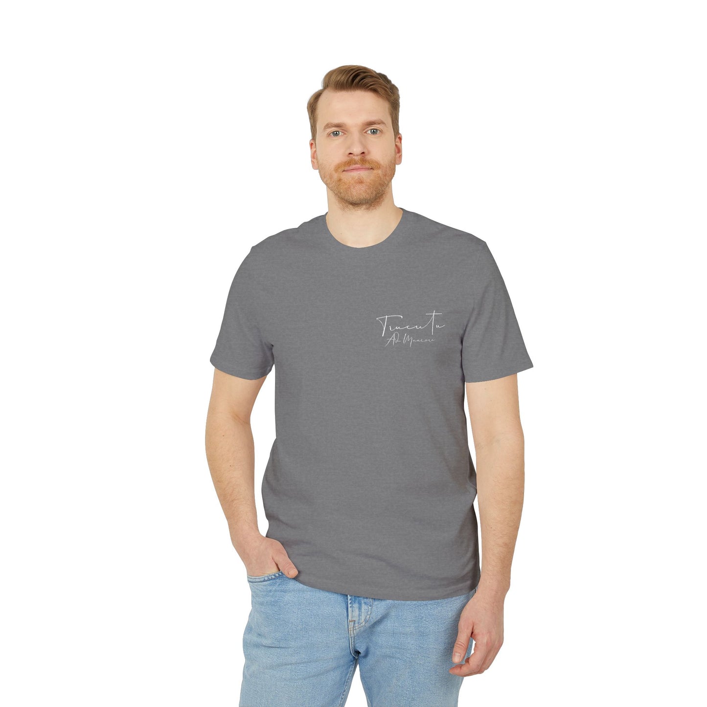 TRUCUTU Unisex T-Shirt – Casual Cotton Logo Shirt with Back Print & Front Signature | Everyday Streetwear Tee