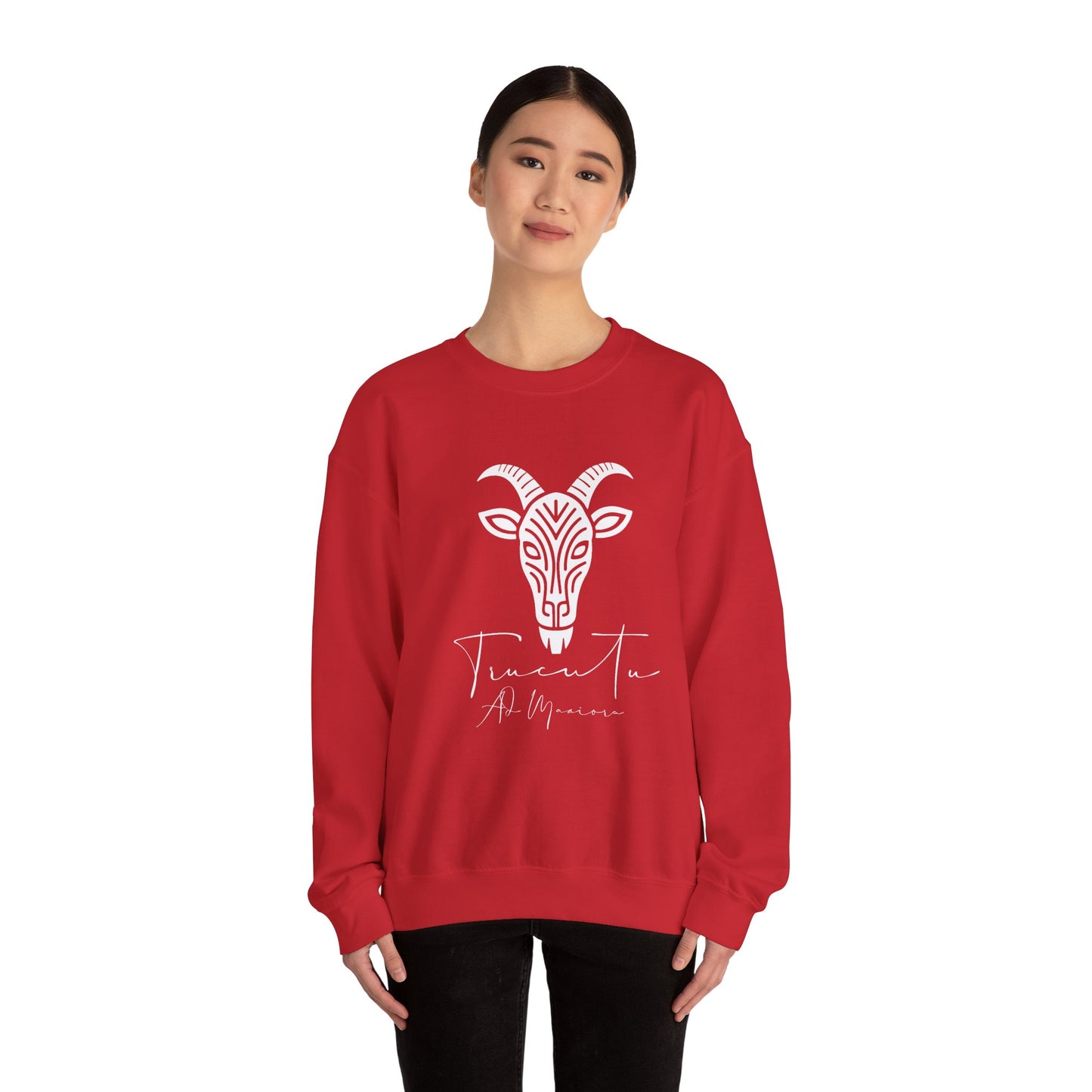 Felpa Unisex TRUCUTU con Simbolo della Capra – Stile Boho Festival | Regalo per Amanti della Natura | Morbida e Comoda