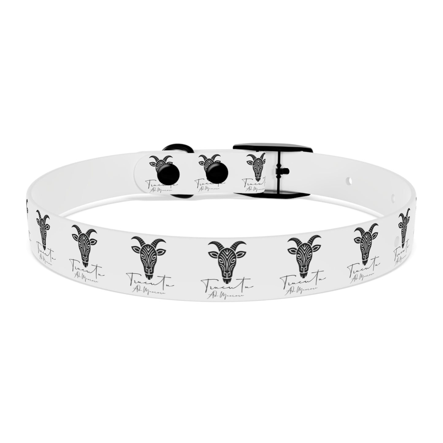 Collare Bianco per Cani con Logo Capra TRUCUTU – Accessorio Elegante e Regolabile, Idea Regalo per Amanti degli Animali, Perfetto per Eventi Speciali