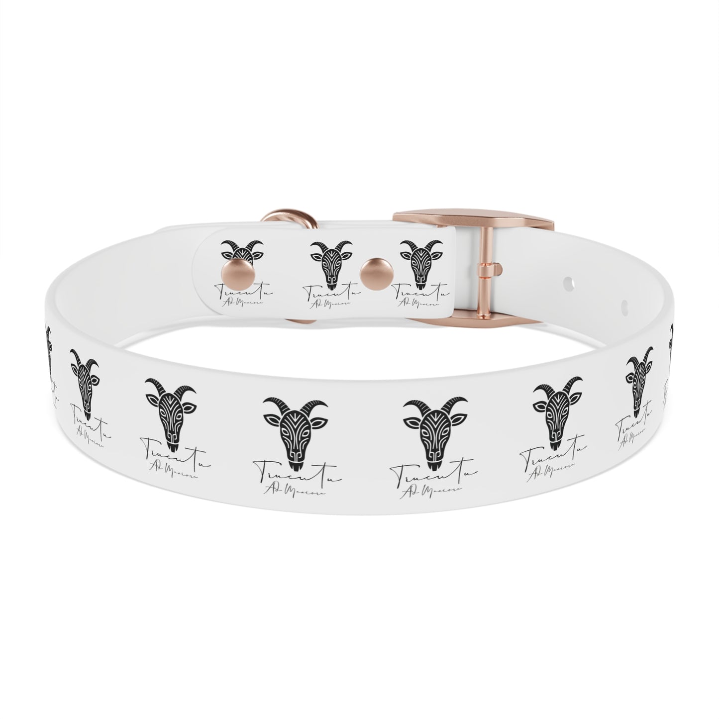 Collare Bianco per Cani con Logo Capra TRUCUTU – Accessorio Elegante e Regolabile, Idea Regalo per Amanti degli Animali, Perfetto per Eventi Speciali