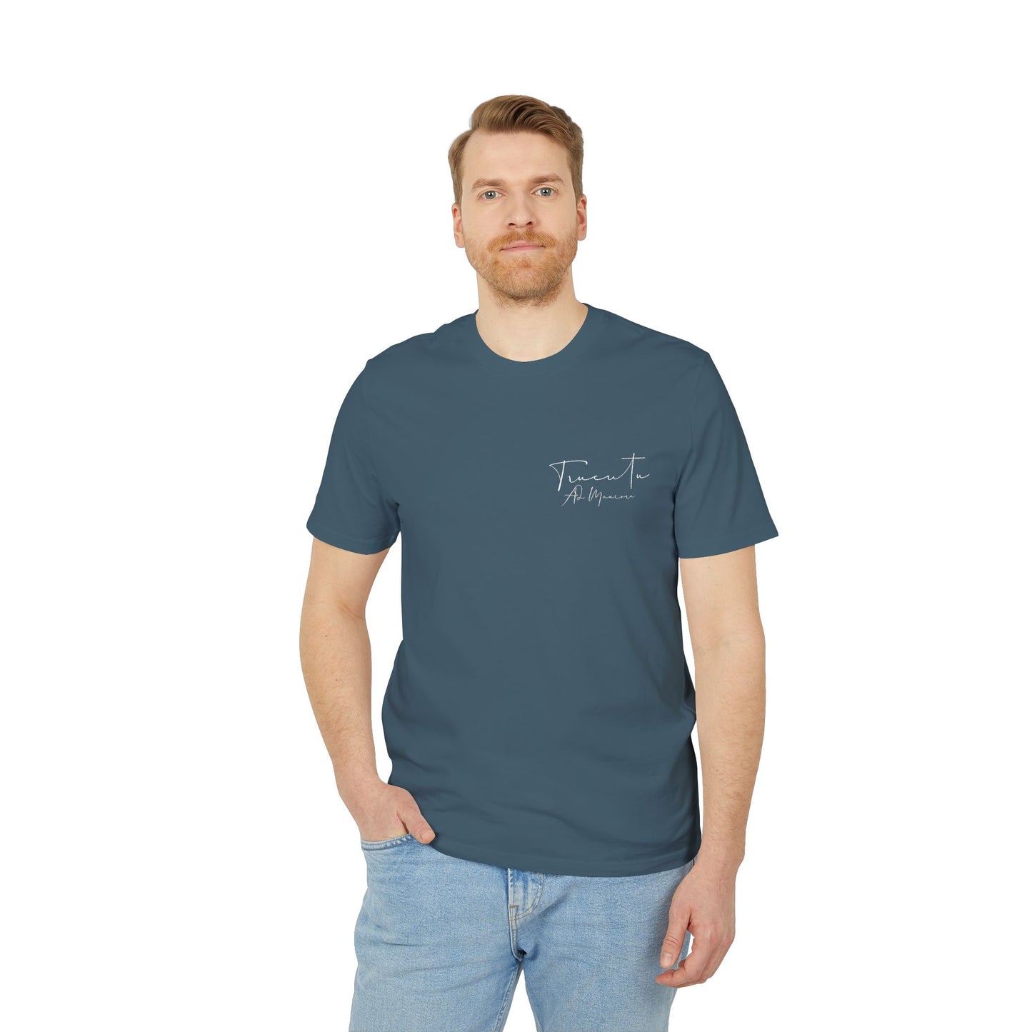 TRUCUTU Unisex T-Shirt – Casual Cotton Logo Shirt with Back Print & Front Signature | Everyday Streetwear Tee