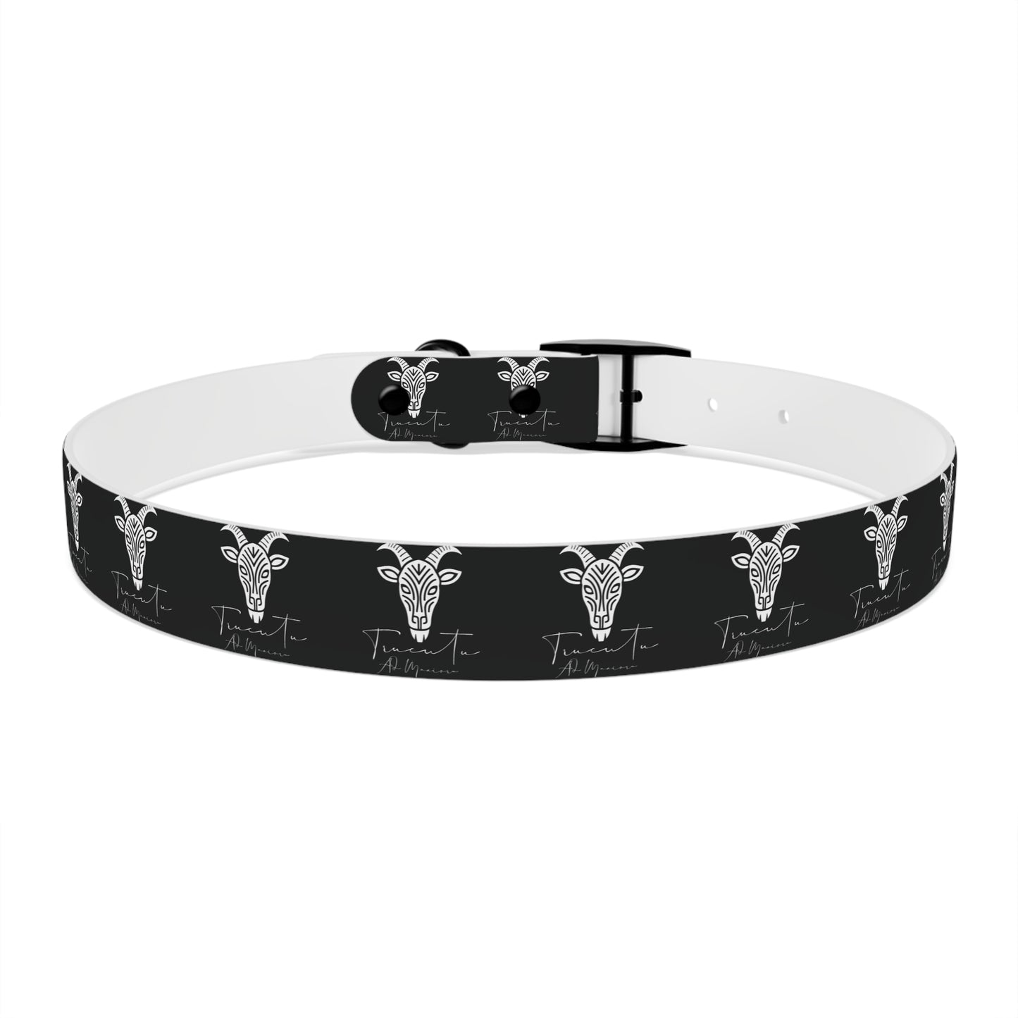 Collare Nero per Cani con Logo Capra TRUCUTU – Accessorio Regolabile di Tendenza, Idea Regalo per Amanti degli Animali, Perfetto per Festività e Occasioni Speciali