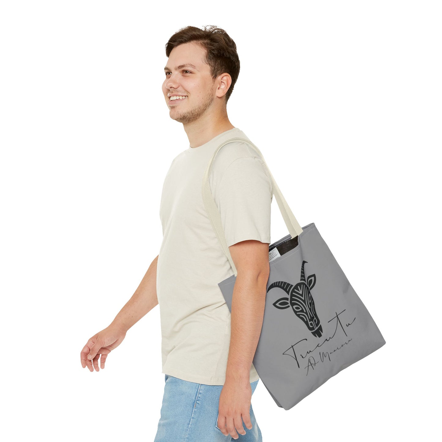 Borsa Tote TRUCUTU con Capra Tribale – Shopper Ecologica, Stile Boho Chic, Idea Regalo per Amanti degli Animali