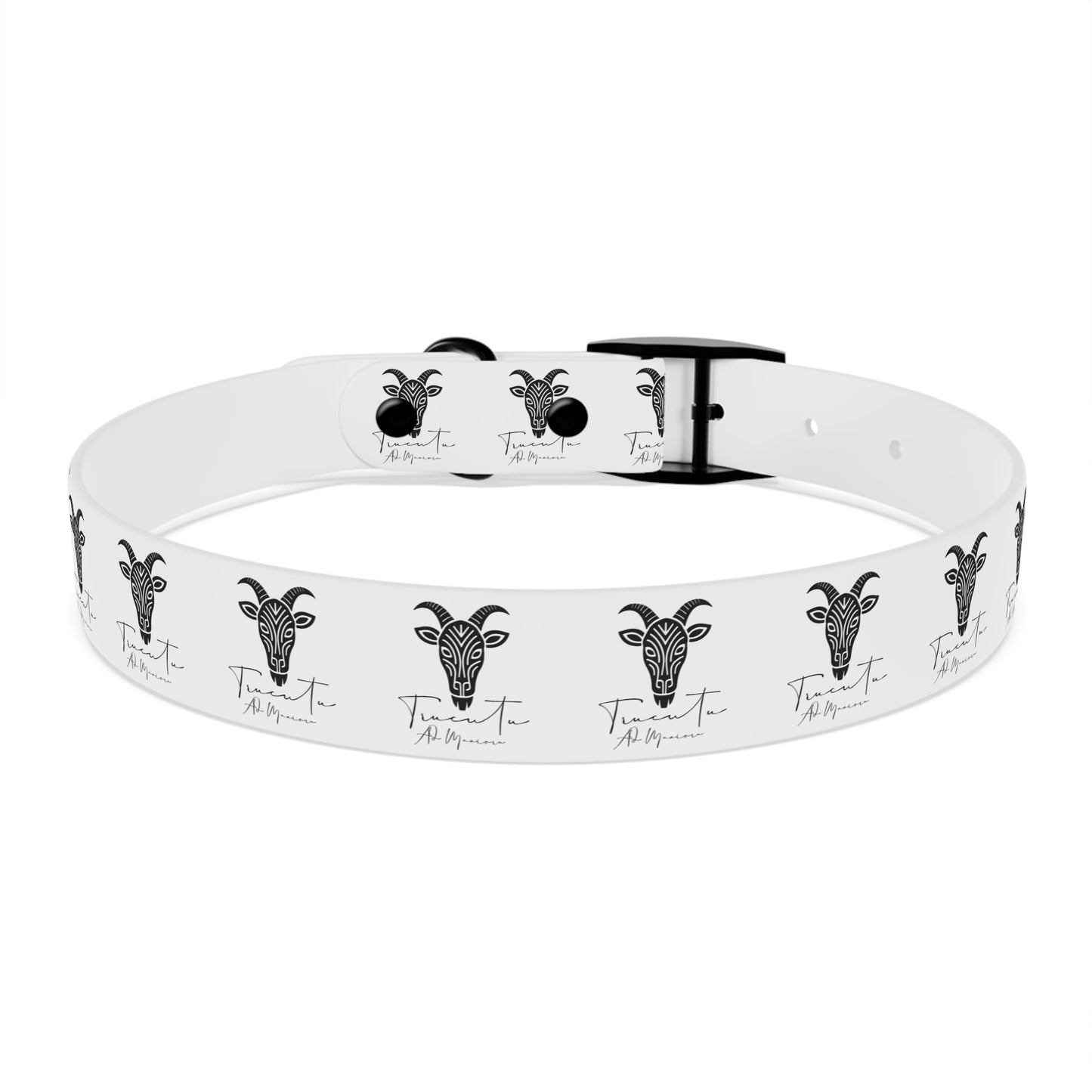 Collare Bianco per Cani con Logo Capra TRUCUTU – Accessorio Elegante e Regolabile, Idea Regalo per Amanti degli Animali, Perfetto per Eventi Speciali