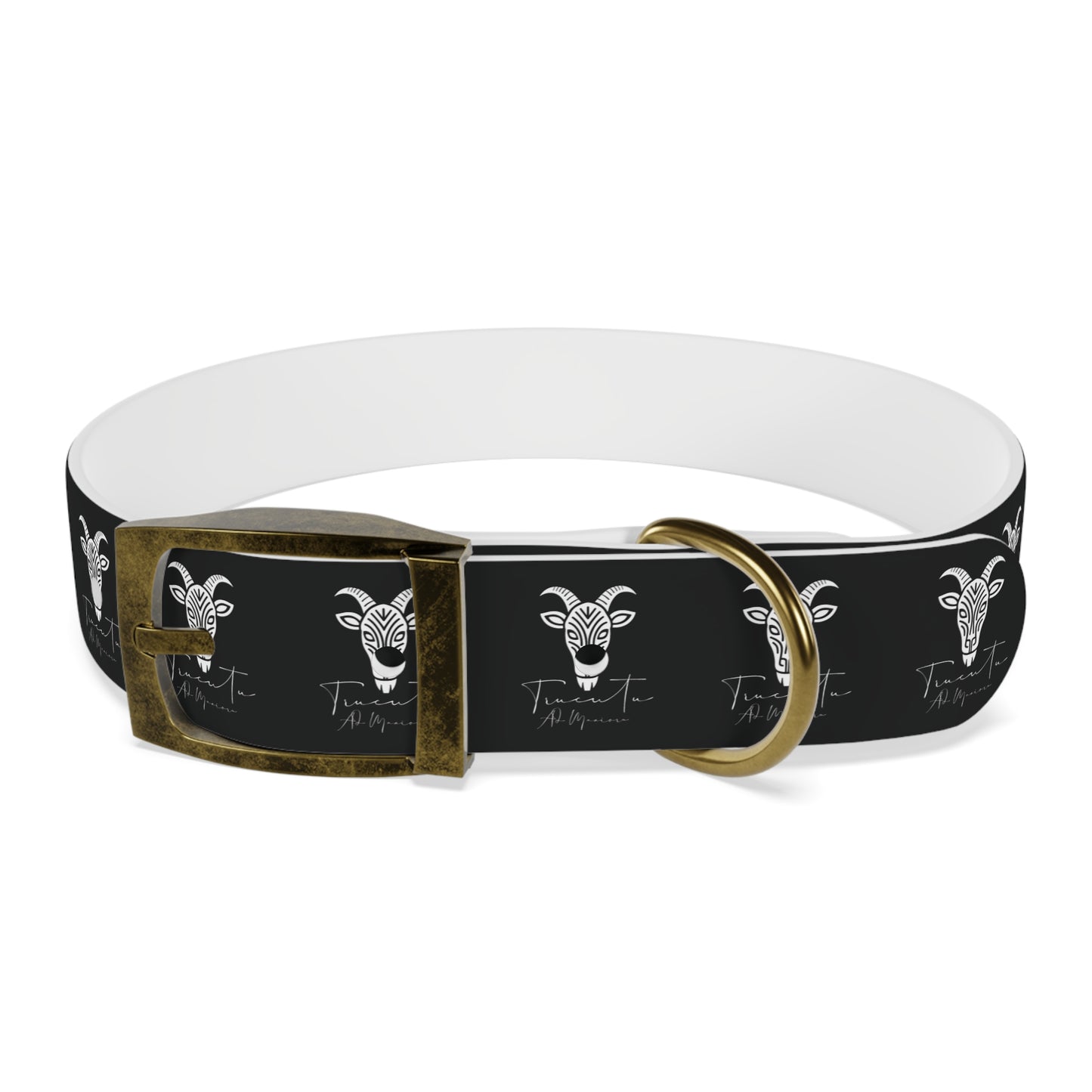 Collare Nero per Cani con Logo Capra TRUCUTU – Accessorio Regolabile di Tendenza, Idea Regalo per Amanti degli Animali, Perfetto per Festività e Occasioni Speciali