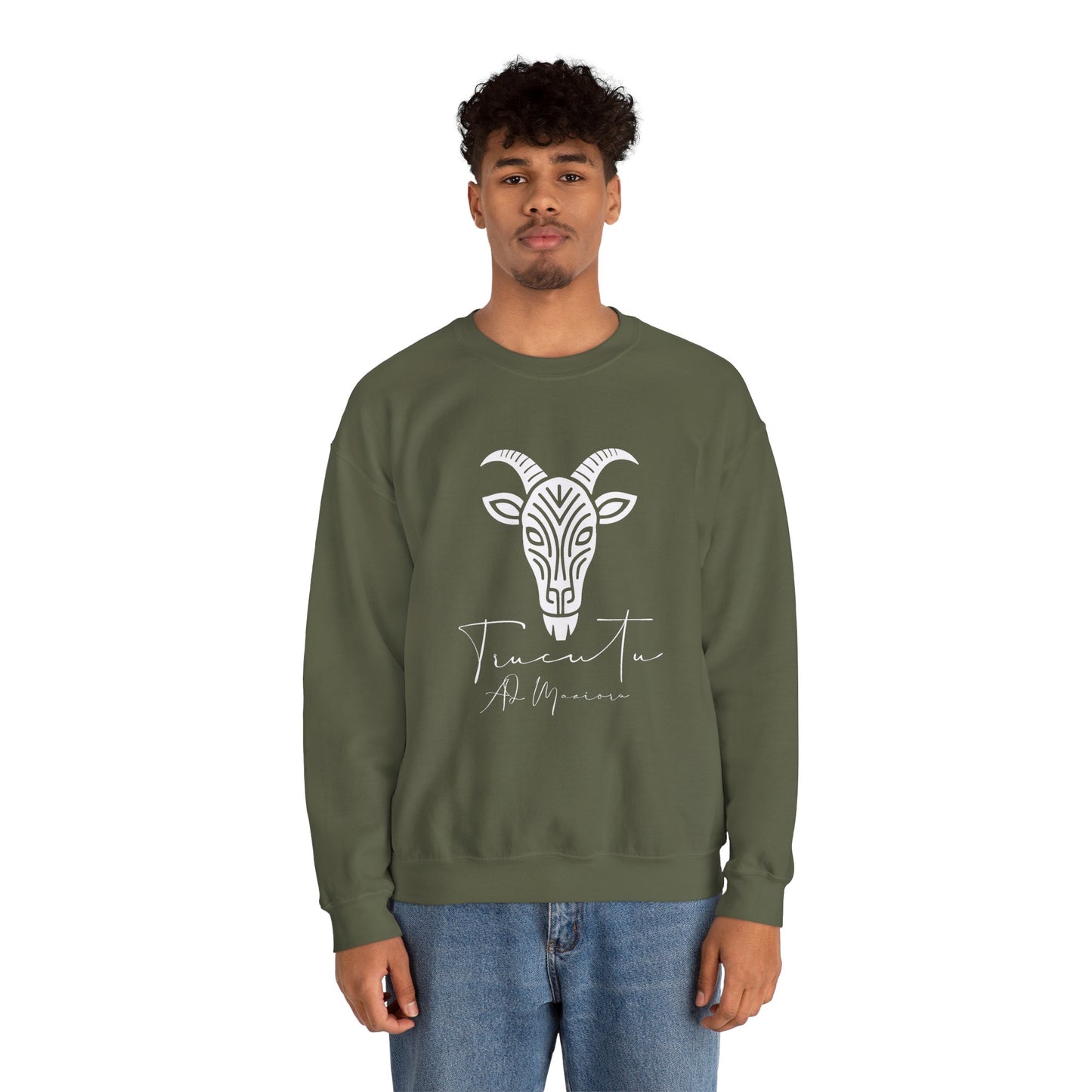 Felpa Unisex TRUCUTU con Simbolo della Capra – Stile Boho Festival | Regalo per Amanti della Natura | Morbida e Comoda