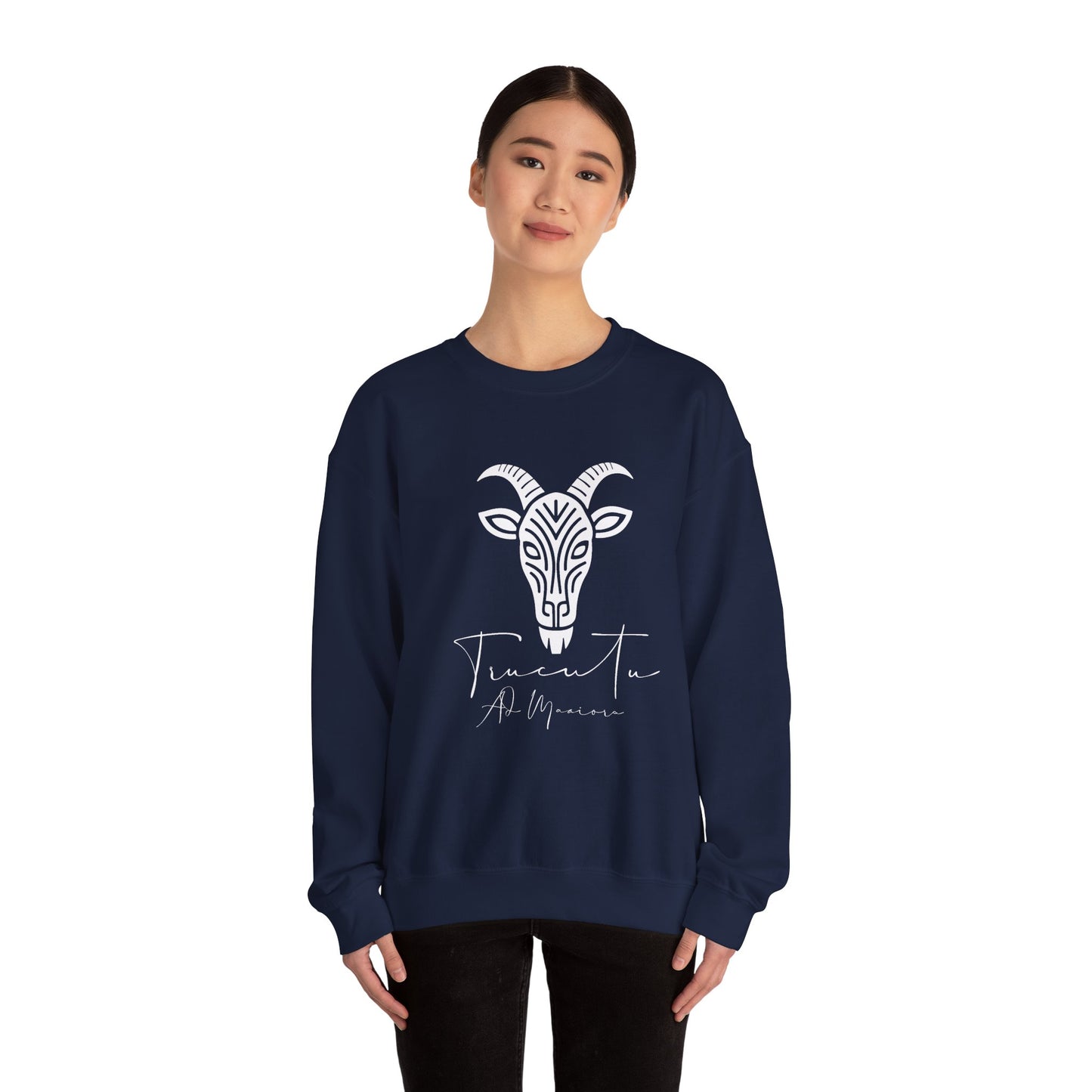 Felpa Unisex TRUCUTU con Simbolo della Capra – Stile Boho Festival | Regalo per Amanti della Natura | Morbida e Comoda