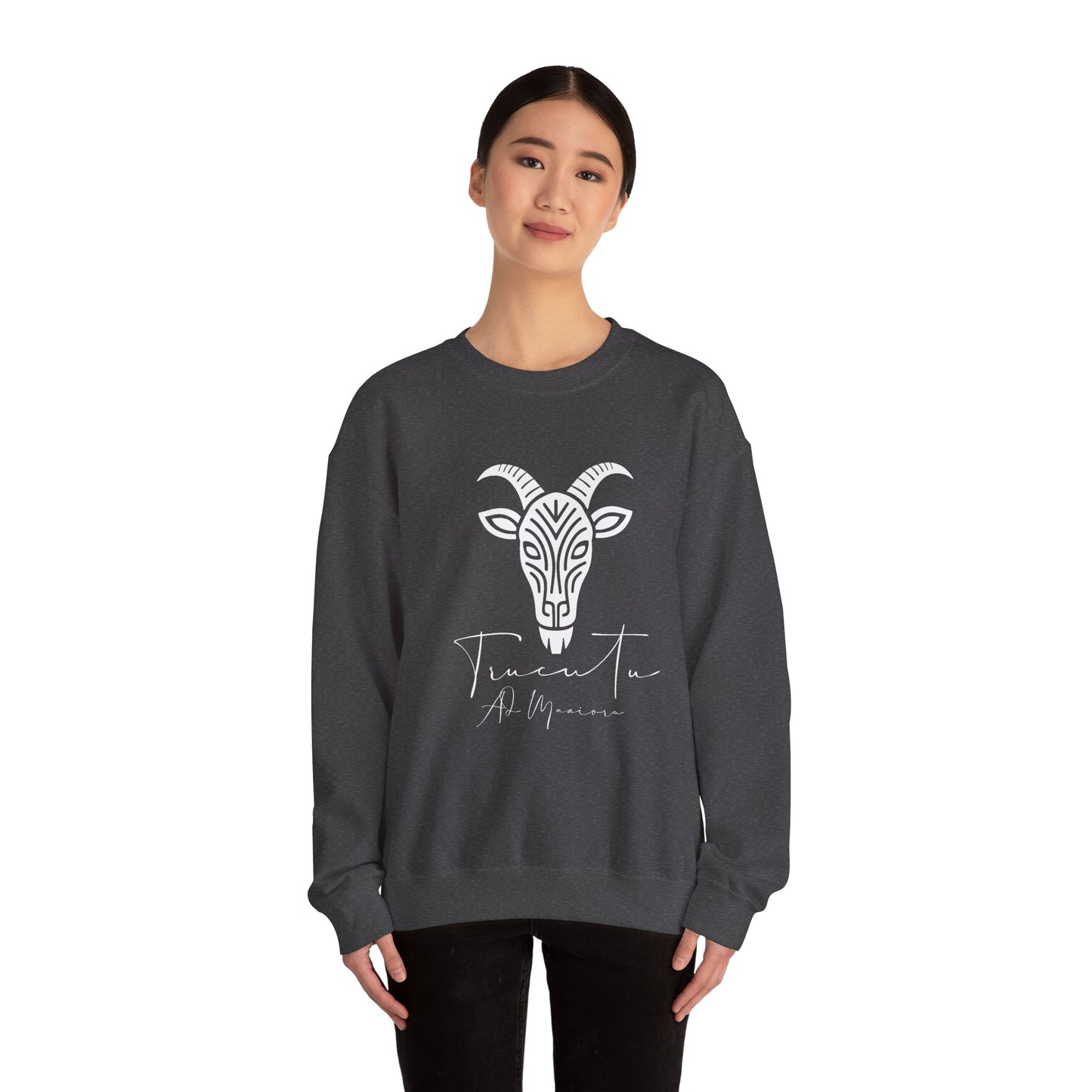 Felpa Unisex TRUCUTU con Simbolo della Capra – Stile Boho Festival | Regalo per Amanti della Natura | Morbida e Comoda