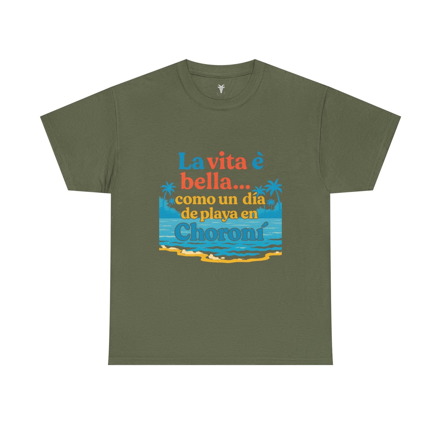 TRUCUTU “La Vita È Bella” Unisex Heavy Cotton Tee – Beach Life Shirt | Vacation Tee | Summer Apparel | Tropical Vibes Gift for Travel Lovers