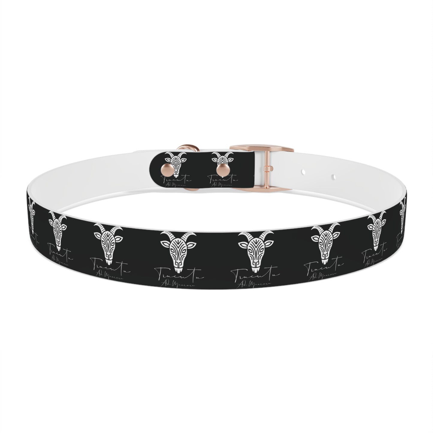 Collare Nero per Cani con Logo Capra TRUCUTU – Accessorio Regolabile di Tendenza, Idea Regalo per Amanti degli Animali, Perfetto per Festività e Occasioni Speciali