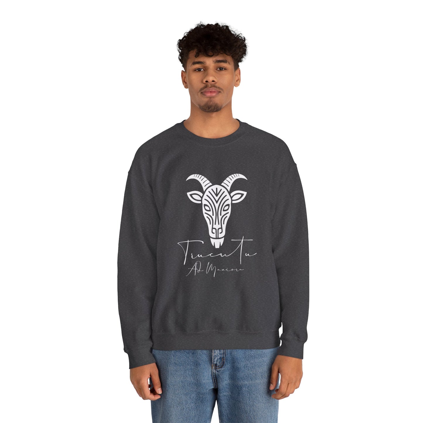 Felpa Unisex TRUCUTU con Simbolo della Capra – Stile Boho Festival | Regalo per Amanti della Natura | Morbida e Comoda
