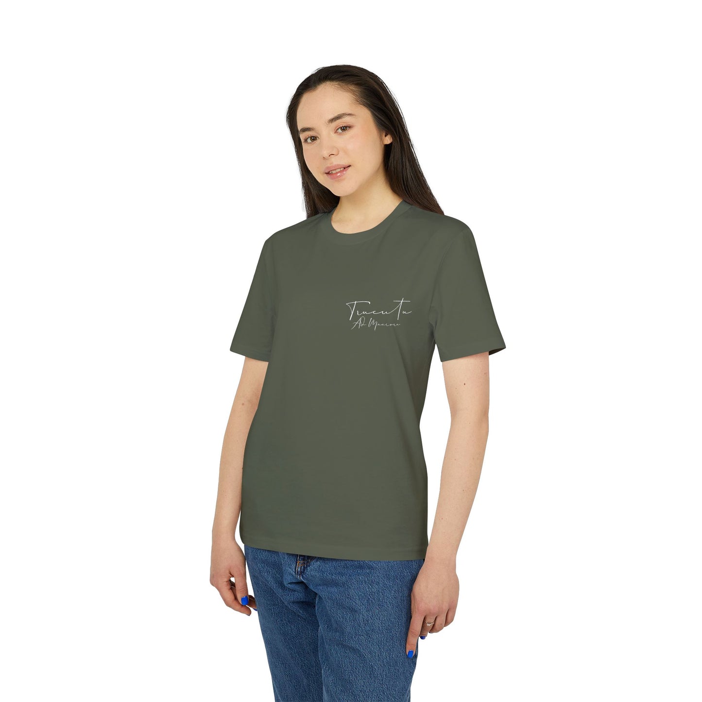 TRUCUTU Unisex T-Shirt – Casual Cotton Logo Shirt with Back Print & Front Signature | Everyday Streetwear Tee