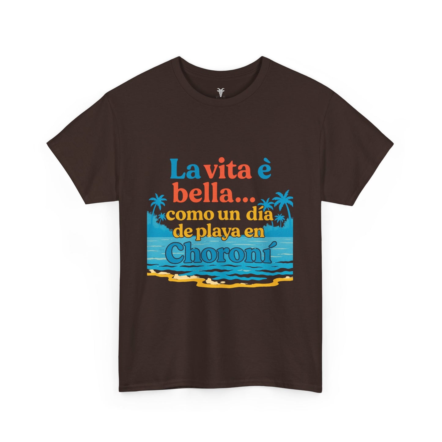 TRUCUTU “La Vita È Bella” Unisex Heavy Cotton Tee – Beach Life Shirt | Vacation Tee | Summer Apparel | Tropical Vibes Gift for Travel Lovers