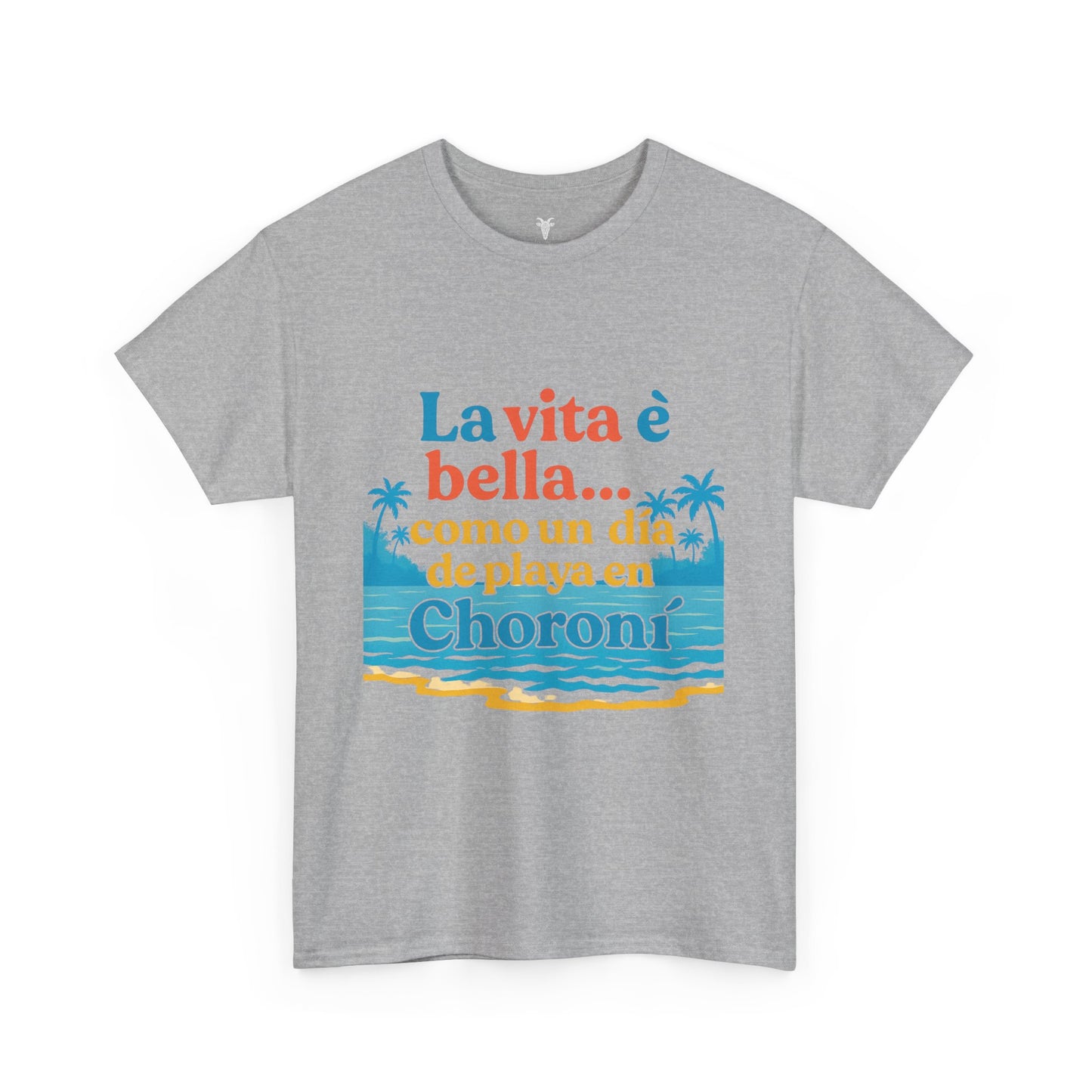 TRUCUTU “La Vita È Bella” Unisex Heavy Cotton Tee – Beach Life Shirt | Vacation Tee | Summer Apparel | Tropical Vibes Gift for Travel Lovers