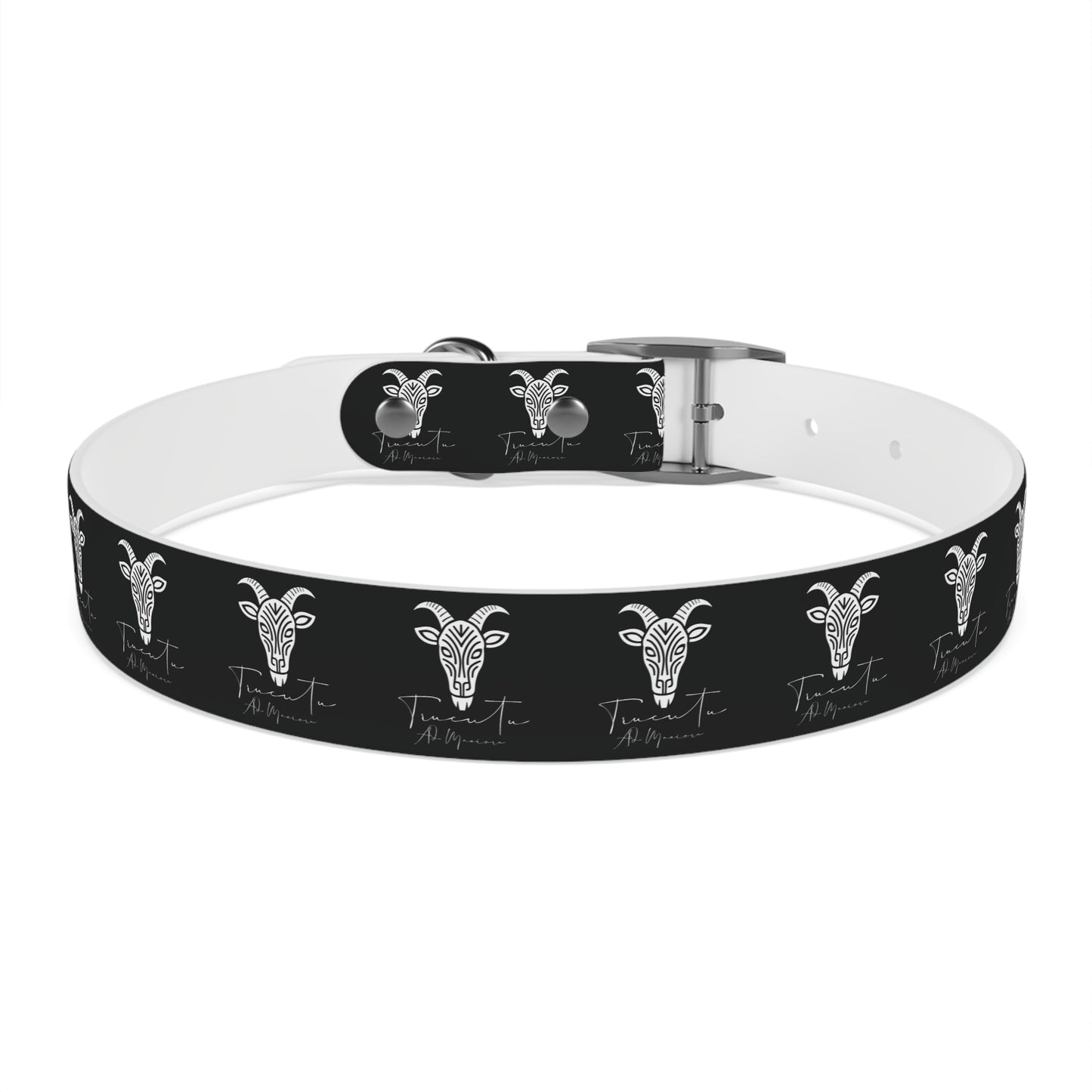 Collare Nero per Cani con Logo Capra TRUCUTU – Accessorio Regolabile di Tendenza, Idea Regalo per Amanti degli Animali, Perfetto per Festività e Occasioni Speciali