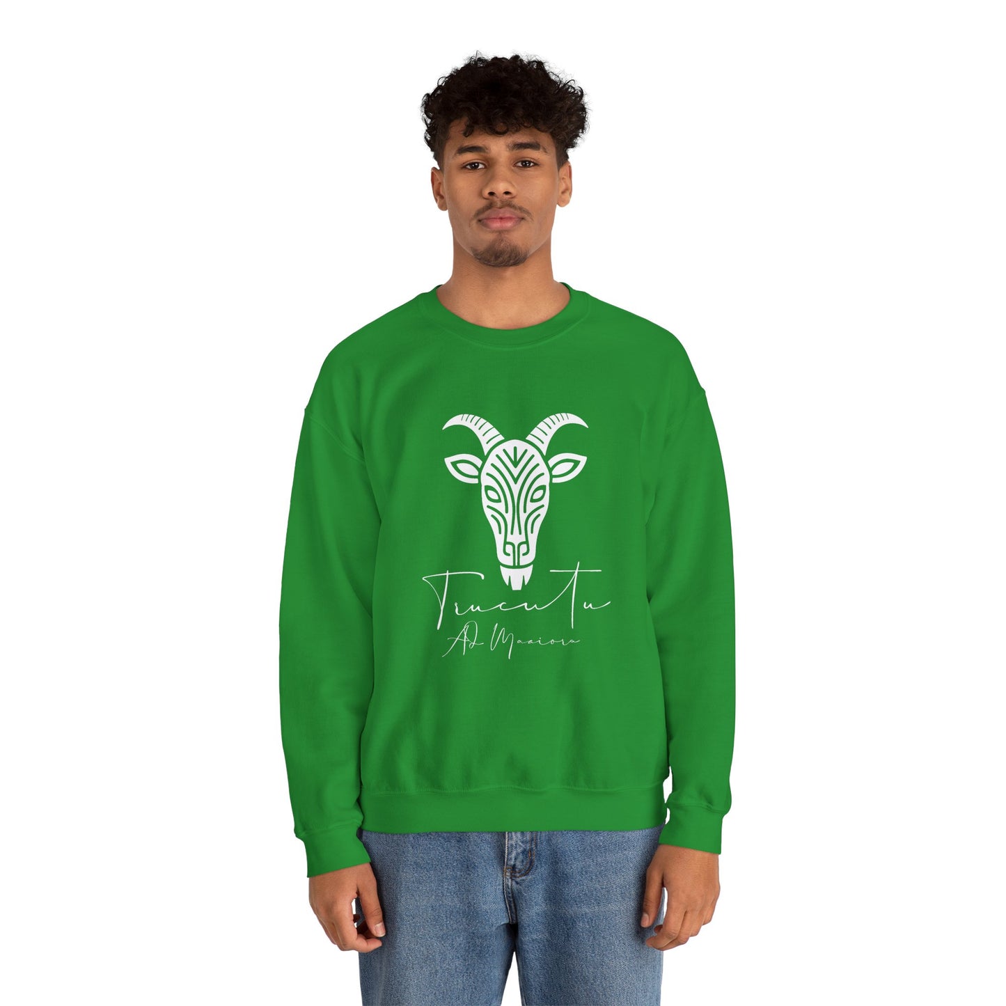 Felpa Unisex TRUCUTU con Simbolo della Capra – Stile Boho Festival | Regalo per Amanti della Natura | Morbida e Comoda