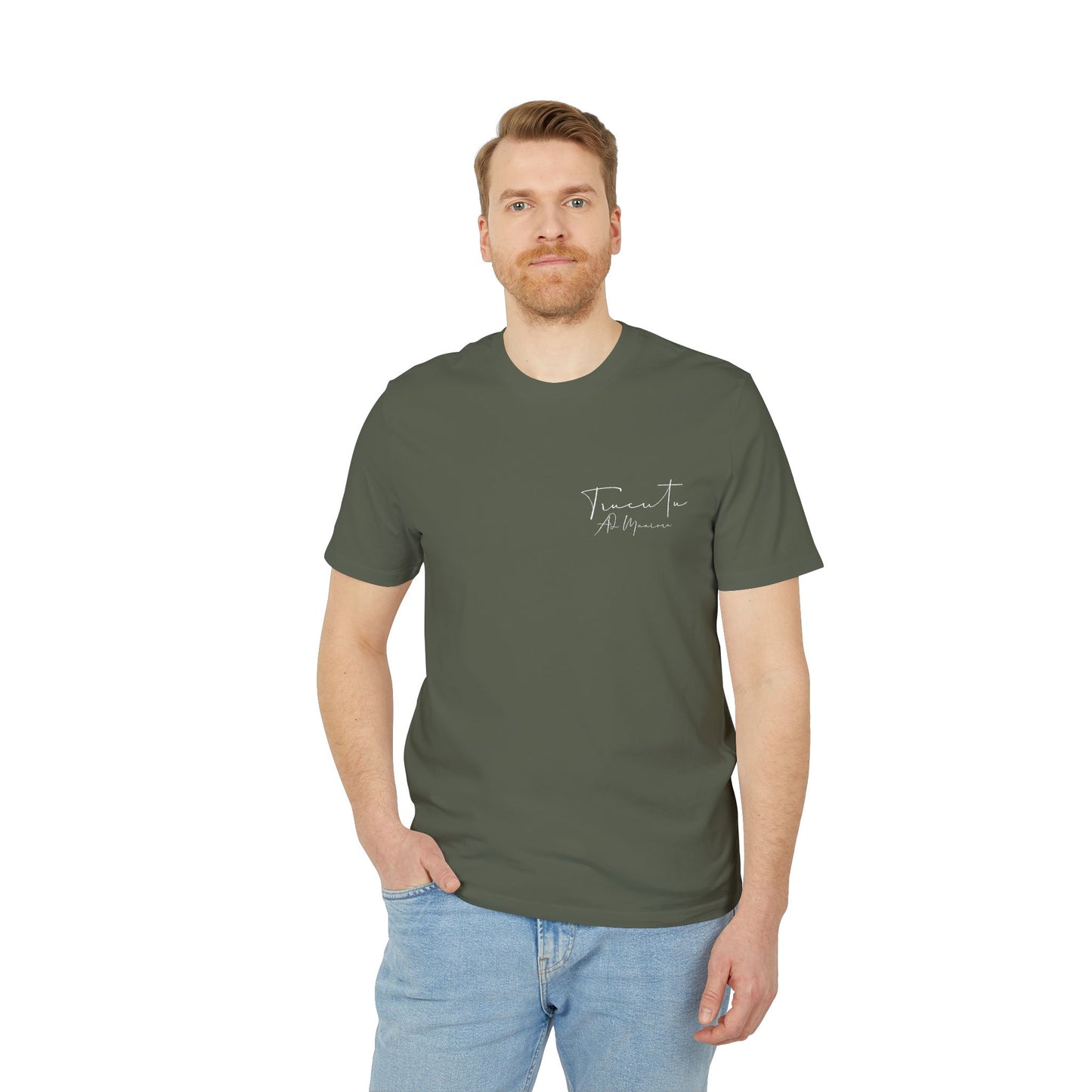 TRUCUTU Unisex T-Shirt – Casual Cotton Logo Shirt with Back Print & Front Signature | Everyday Streetwear Tee