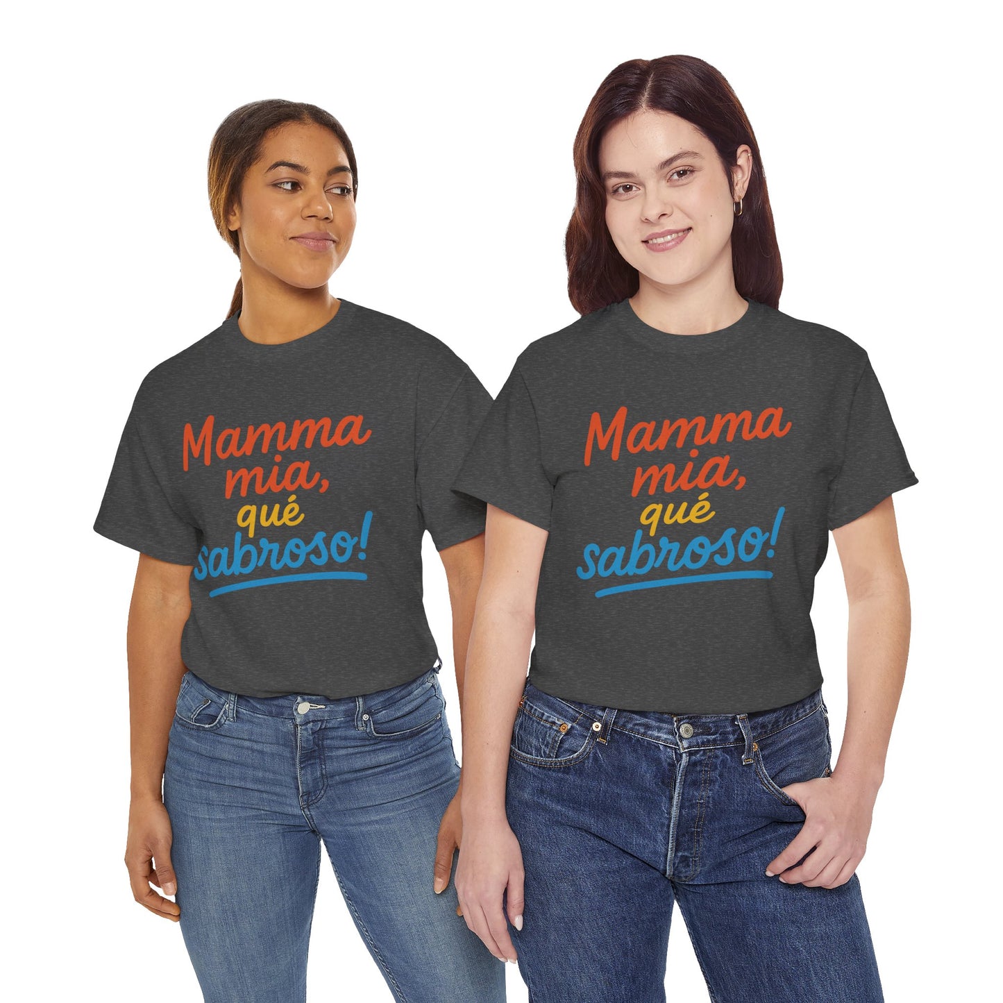 TRUCUTU “Mamma Mia, Qué Sabroso!” Unisex Tee – Funny Foodie Shirt | Casual Wear | Summer Vibes | Gift for Food Lovers | Conversation Starter