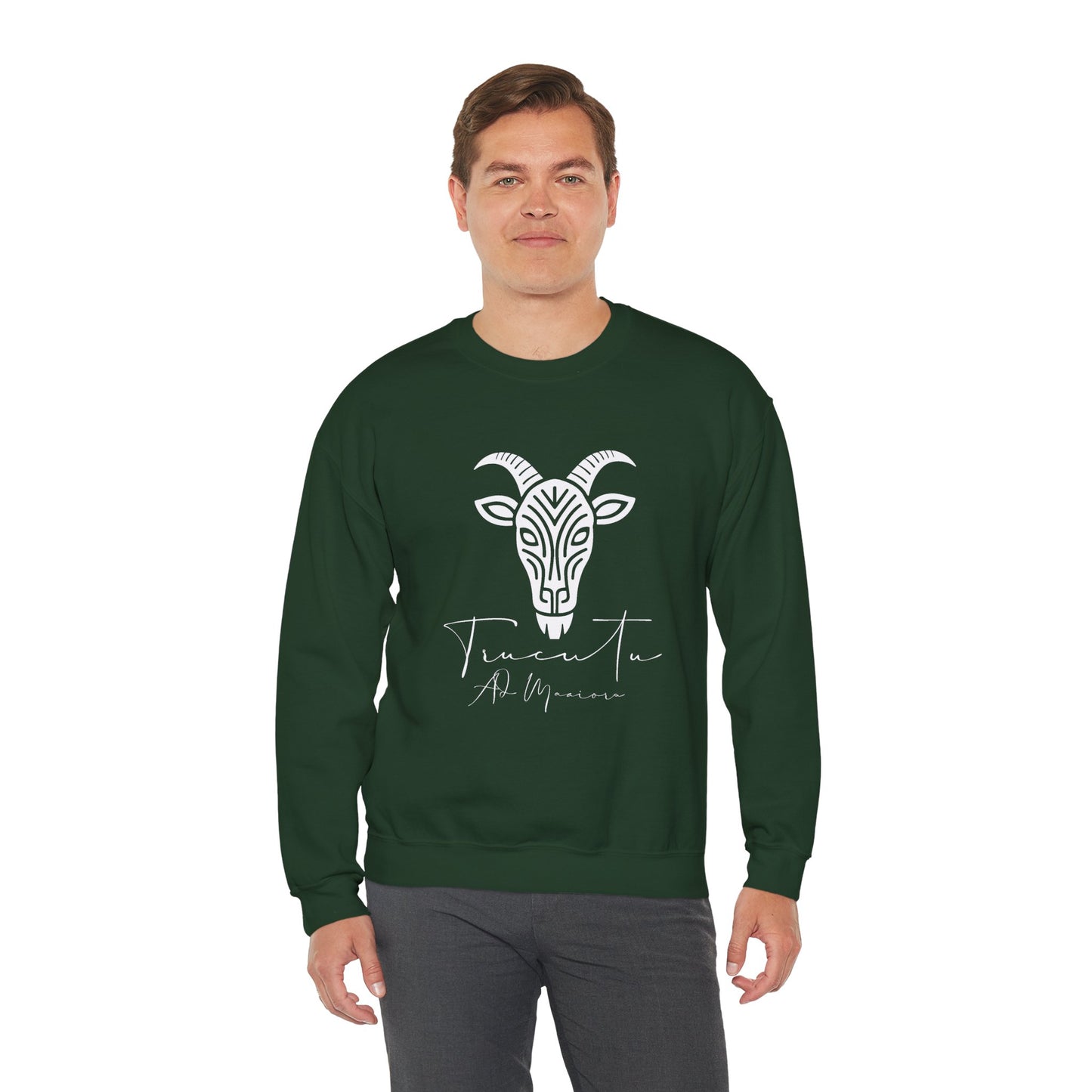Felpa Unisex TRUCUTU con Simbolo della Capra – Stile Boho Festival | Regalo per Amanti della Natura | Morbida e Comoda