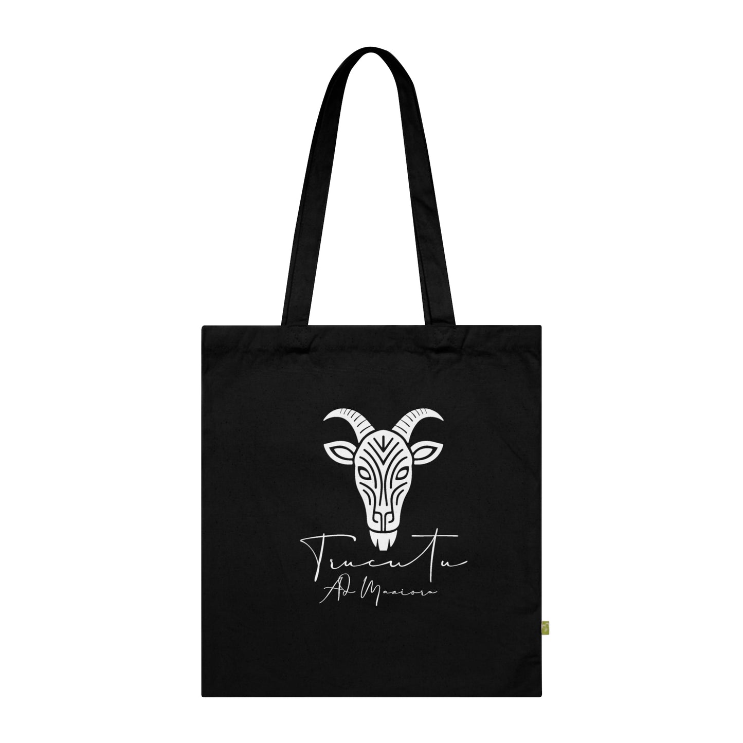Borsa in Tela con Design Capra TRUCUTU – Stile Boho in Nero, Rosso e French Navy, Shopper Eco-Friendly, Idea Regalo per Amanti degli Animali e Moda Sostenibile