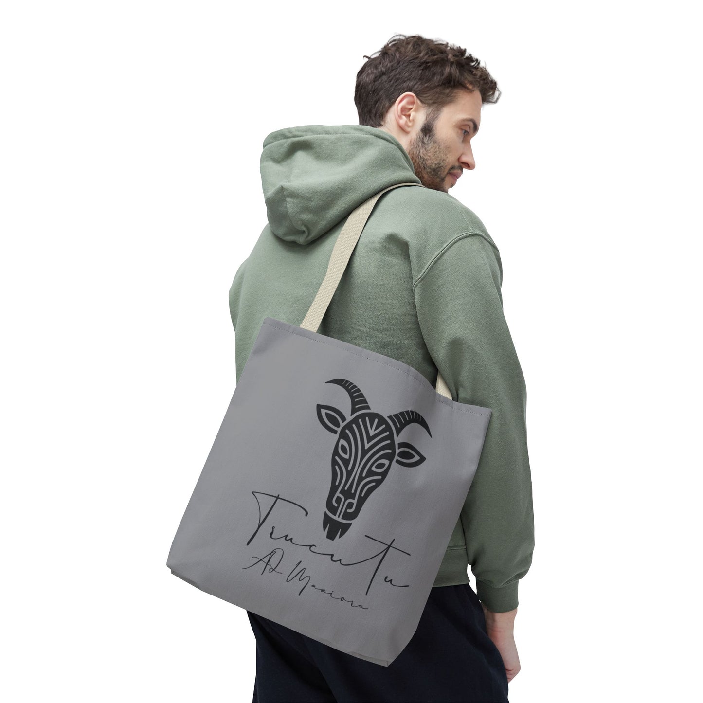Borsa Tote TRUCUTU con Capra Tribale – Shopper Ecologica, Stile Boho Chic, Idea Regalo per Amanti degli Animali
