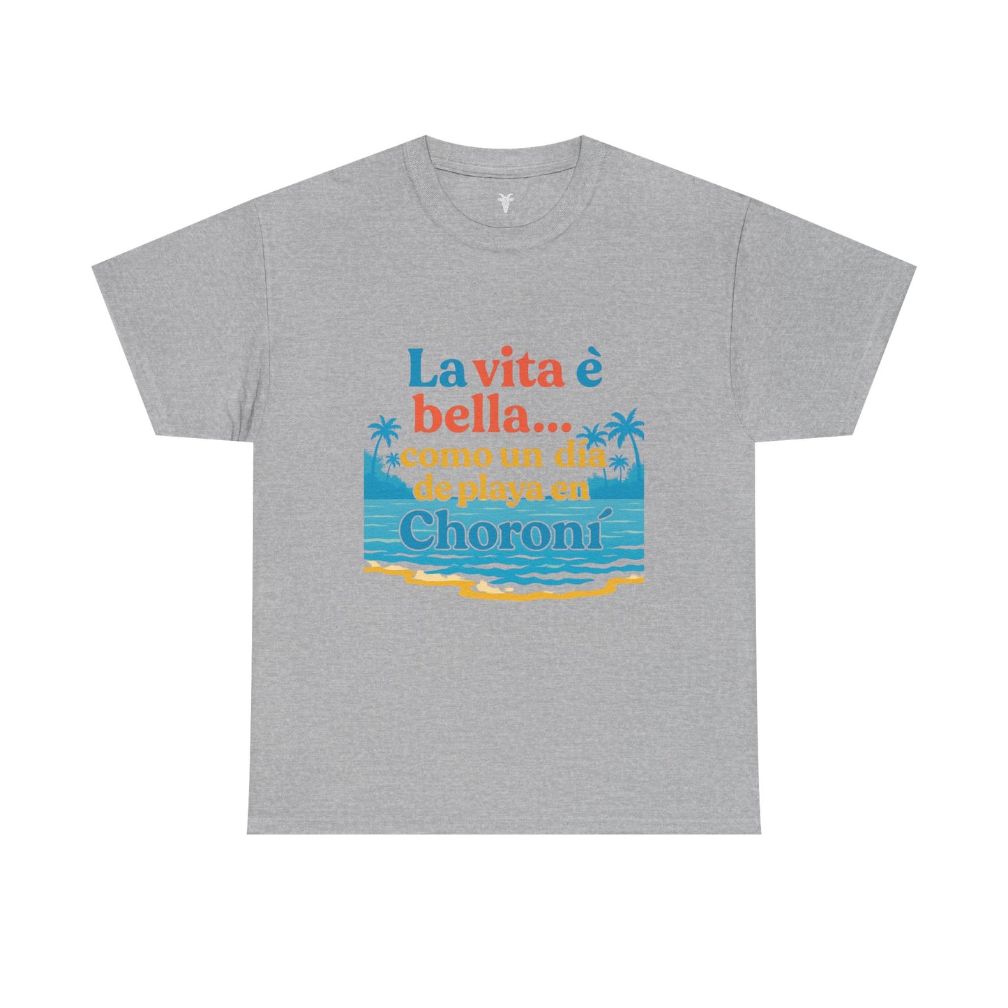 TRUCUTU “La Vita È Bella” Unisex Heavy Cotton Tee – Beach Life Shirt | Vacation Tee | Summer Apparel | Tropical Vibes Gift for Travel Lovers