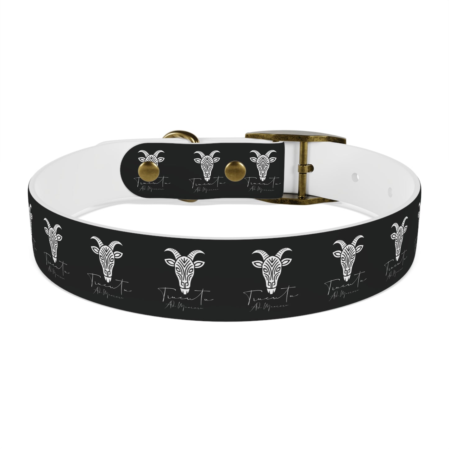 Collare Nero per Cani con Logo Capra TRUCUTU – Accessorio Regolabile di Tendenza, Idea Regalo per Amanti degli Animali, Perfetto per Festività e Occasioni Speciali