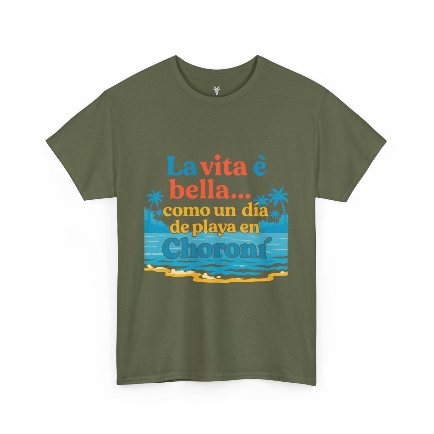 TRUCUTU “La Vita È Bella” Unisex Heavy Cotton Tee – Beach Life Shirt | Vacation Tee | Summer Apparel | Tropical Vibes Gift for Travel Lovers