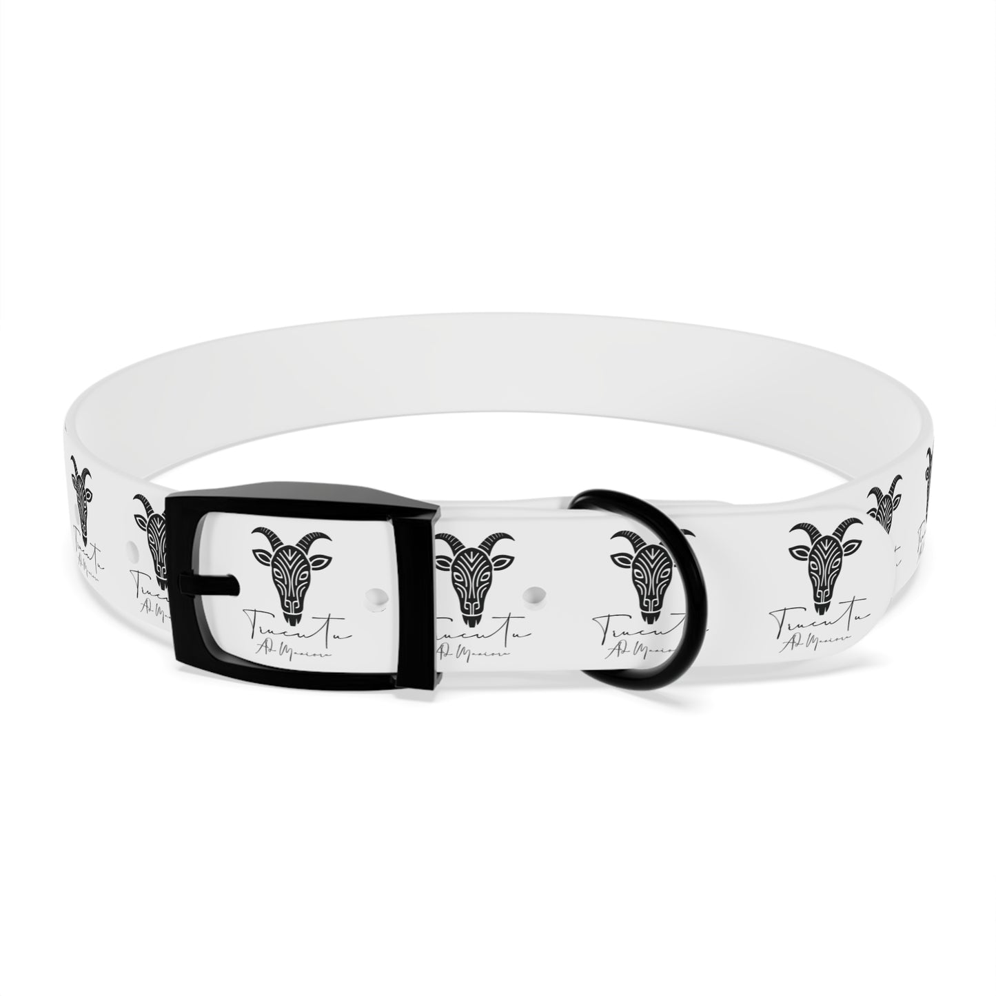 Collare Bianco per Cani con Logo Capra TRUCUTU – Accessorio Elegante e Regolabile, Idea Regalo per Amanti degli Animali, Perfetto per Eventi Speciali